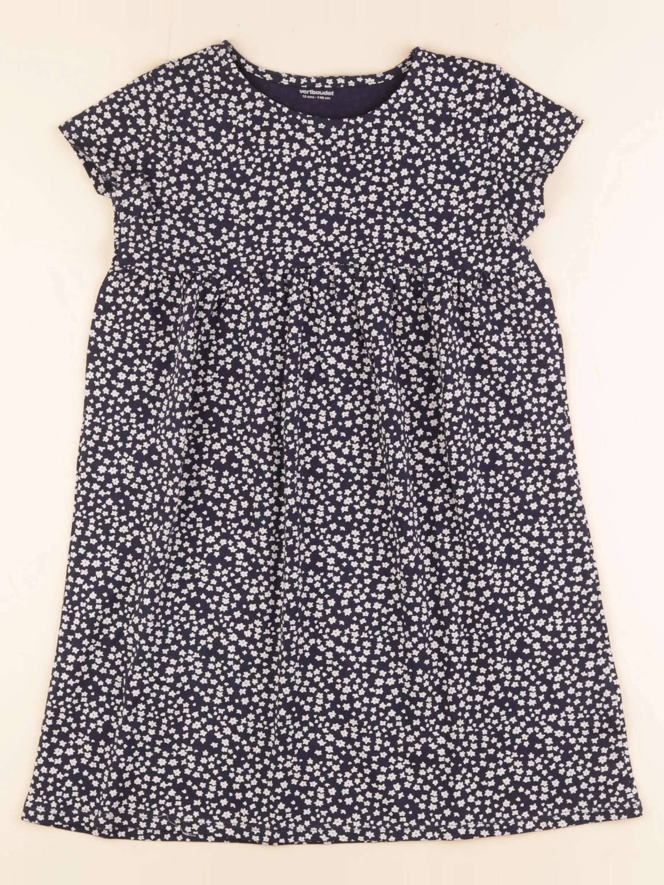 Vertbaudet - robe blanc, bleu - 10 ans