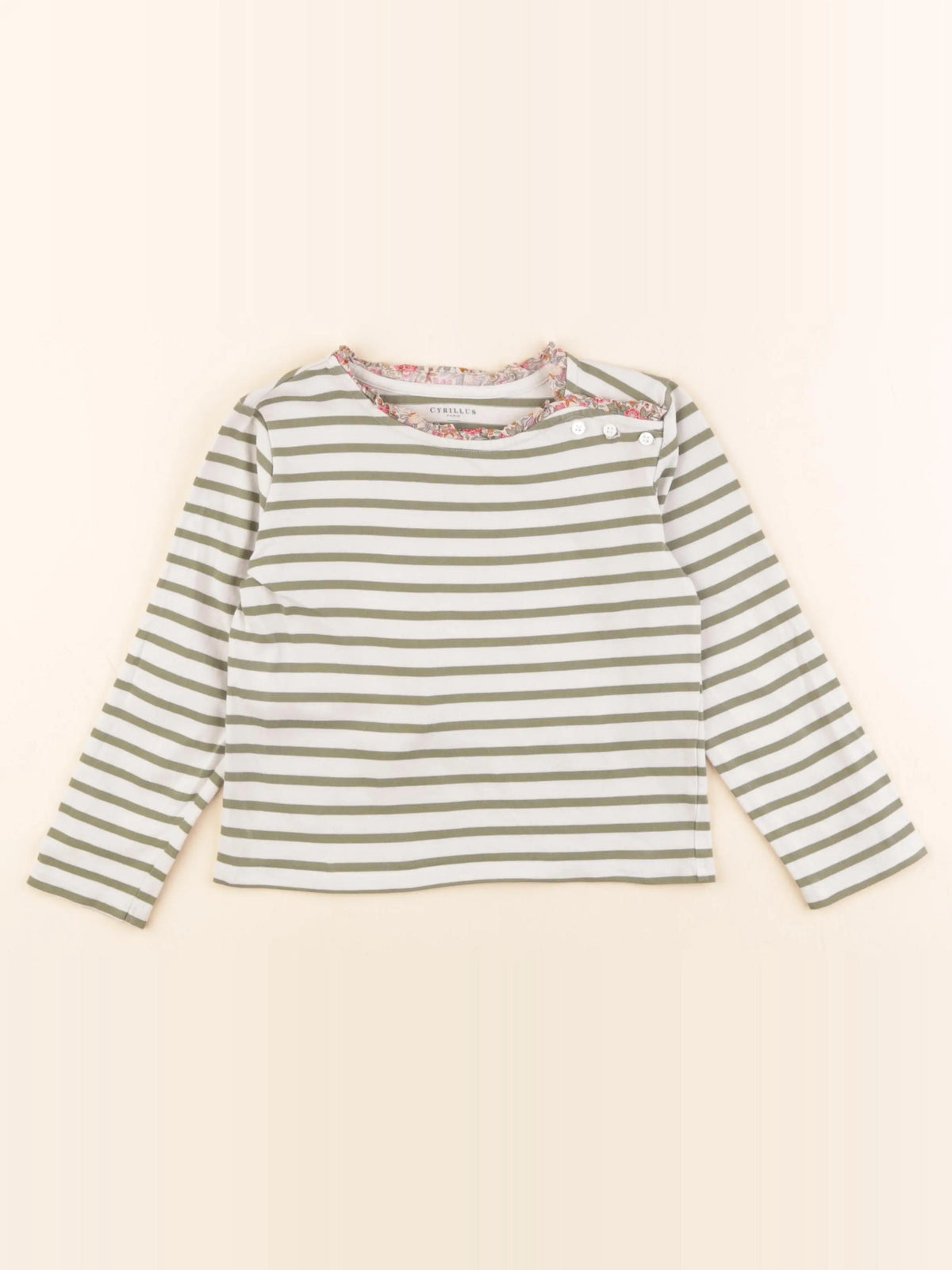 Cyrillus - tee-shirt beige, vert - 6 ans