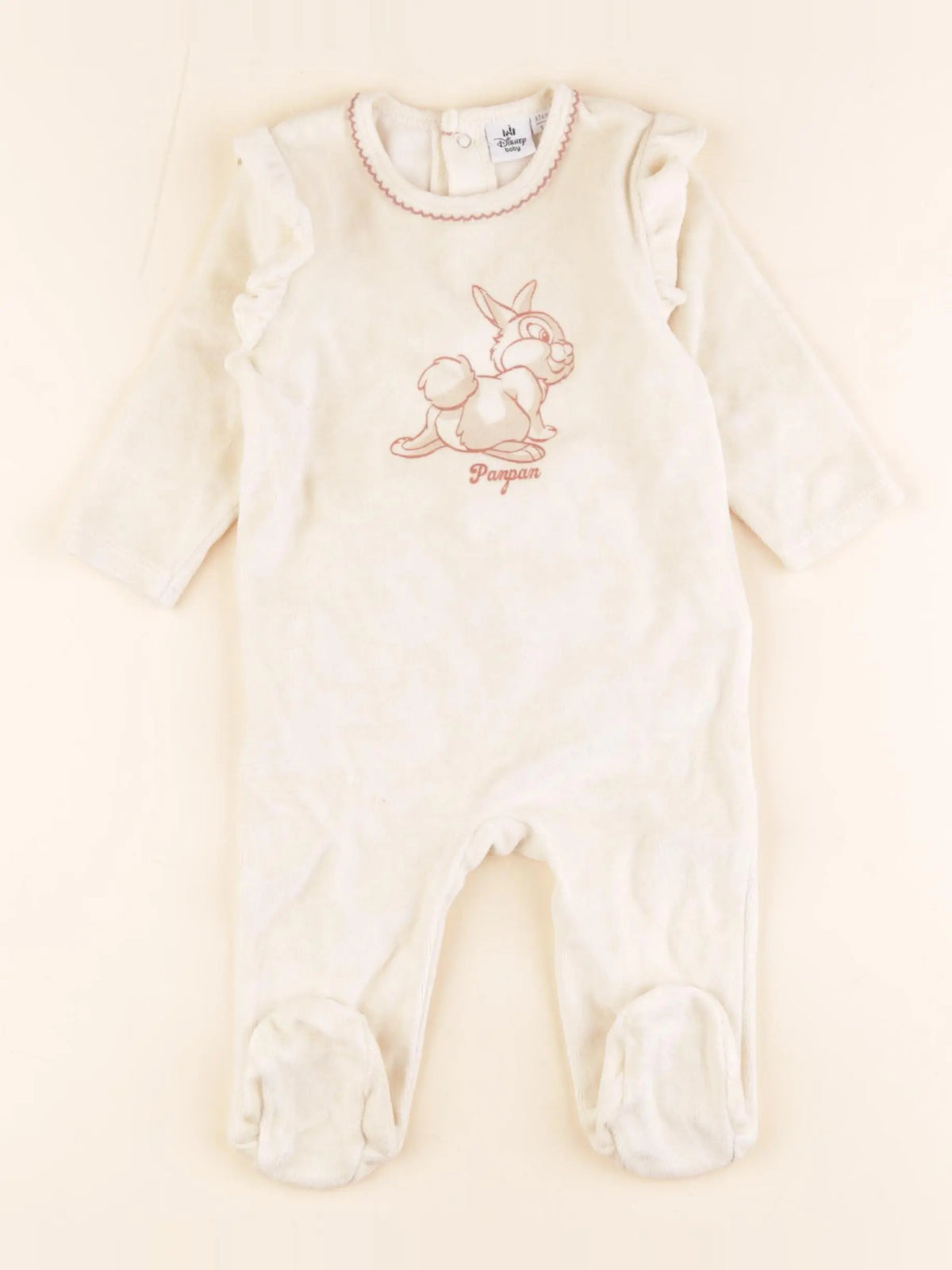Vertbaudet - pyjama velours beige - 6 mois