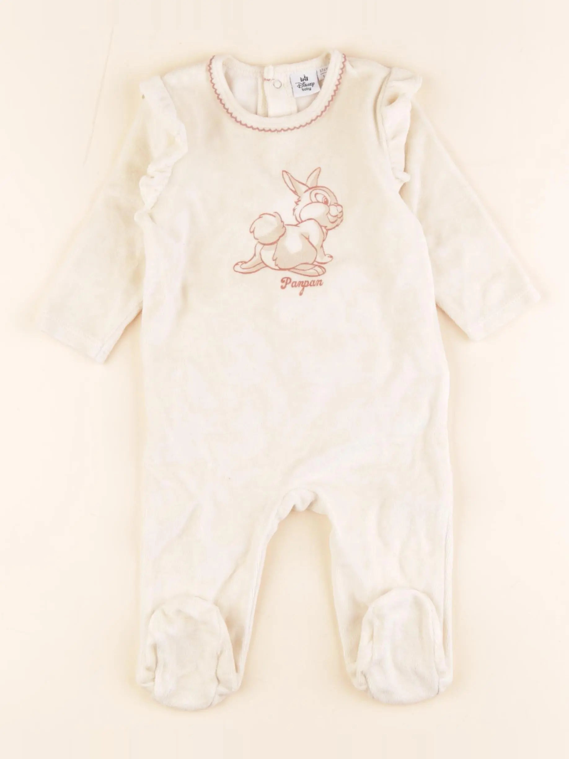 Vertbaudet - pyjama velours beige - 6 mois