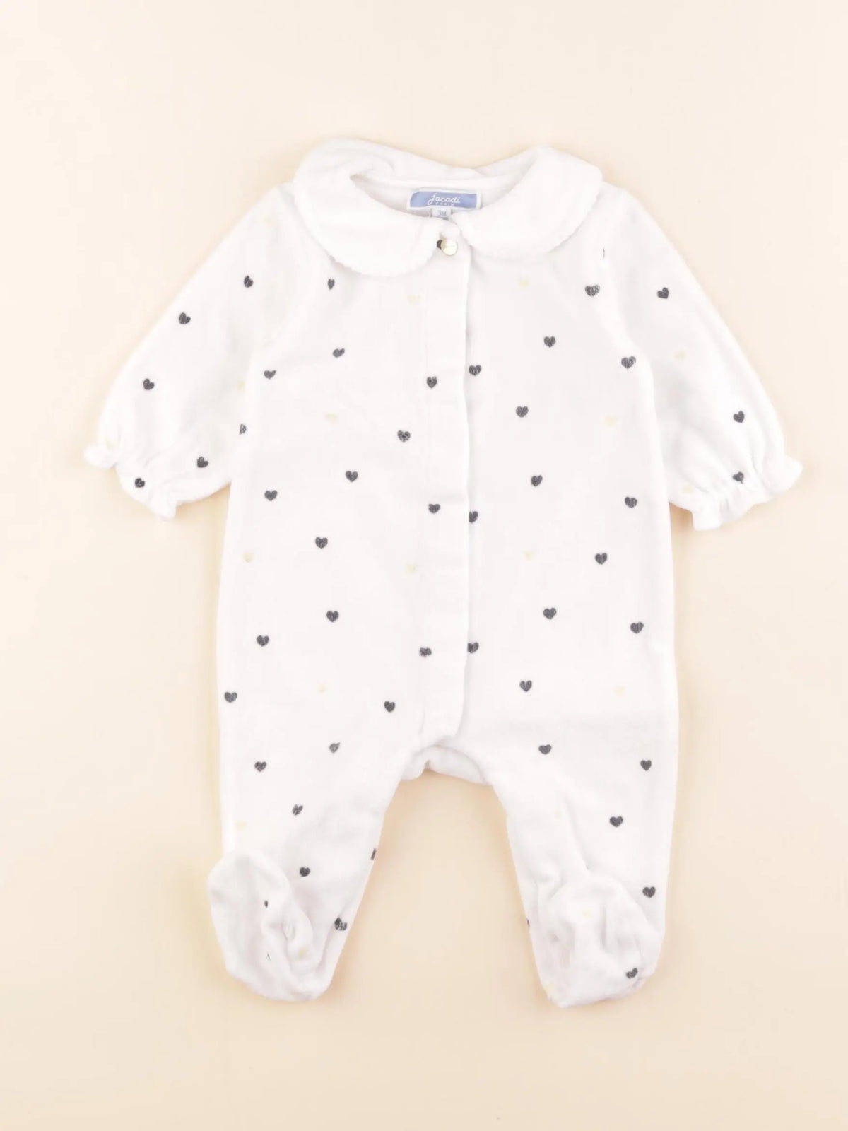 Jacadi - pyjama velours blanc - 3 mois