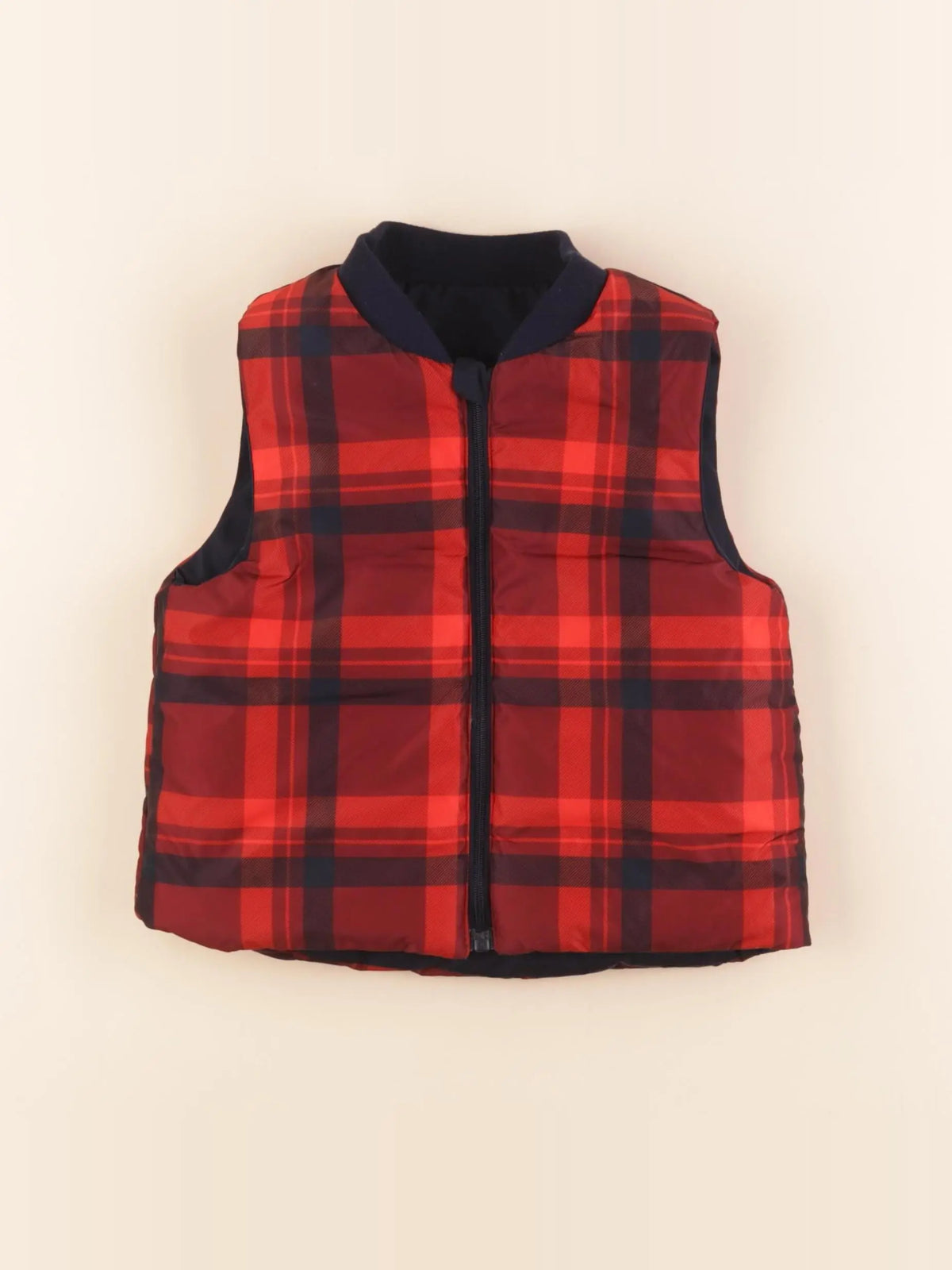 Jacadi - doudoune réversible rouge, bleu - 2 ans