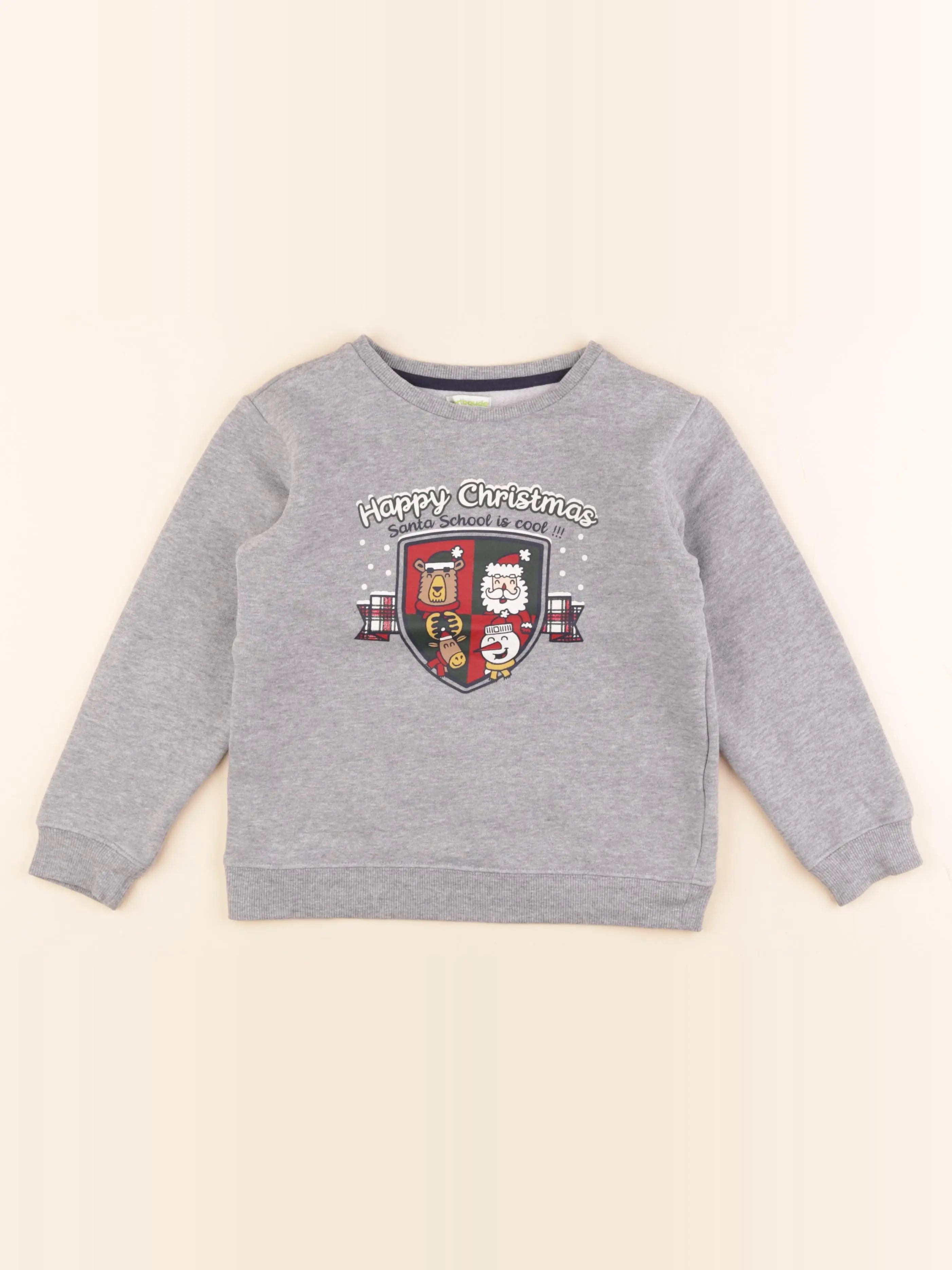 Vertbaudet - sweat gris - 8 ans