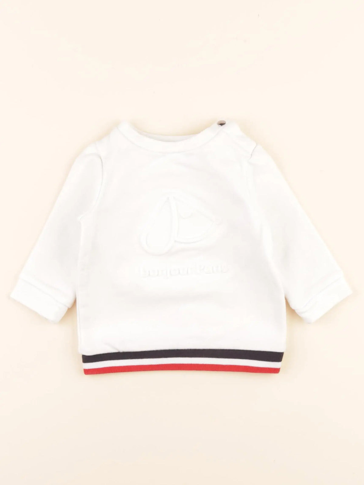 Jacadi - sweat blanc - 6 mois