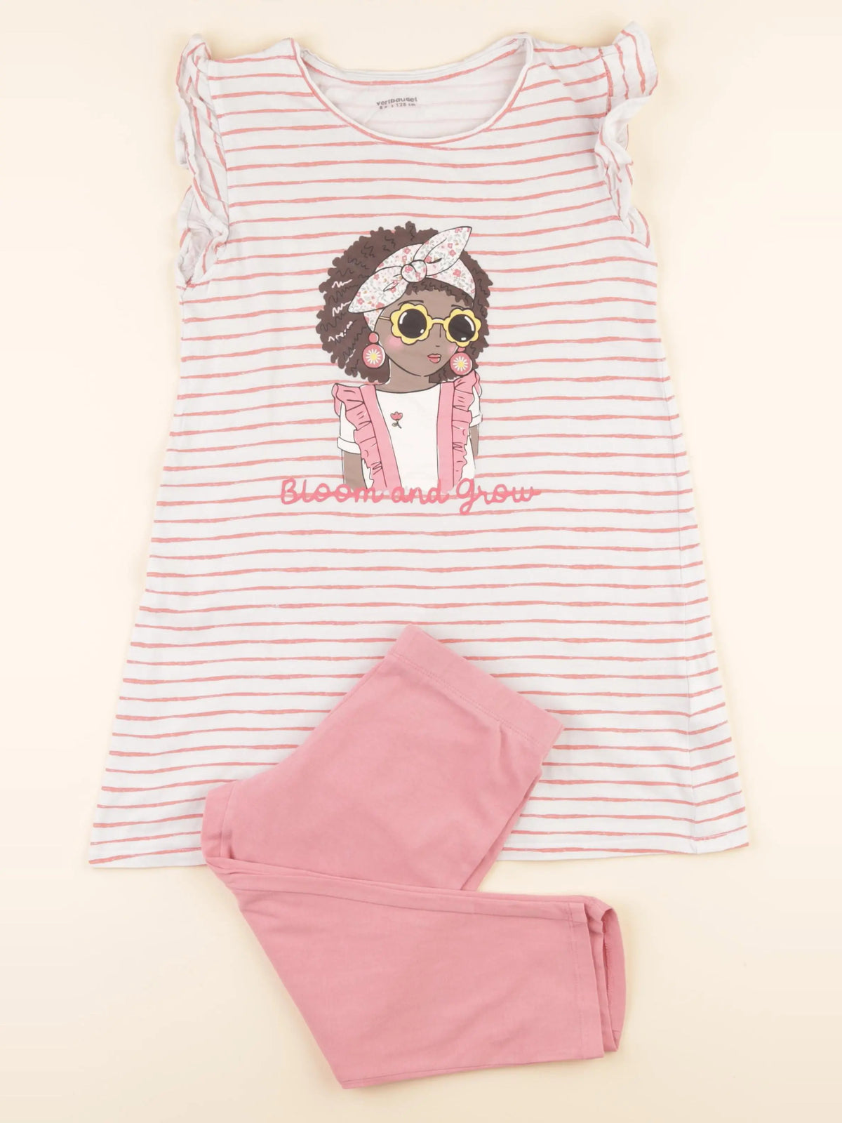 Vertbaudet - pyjama coton rose - 8 ans