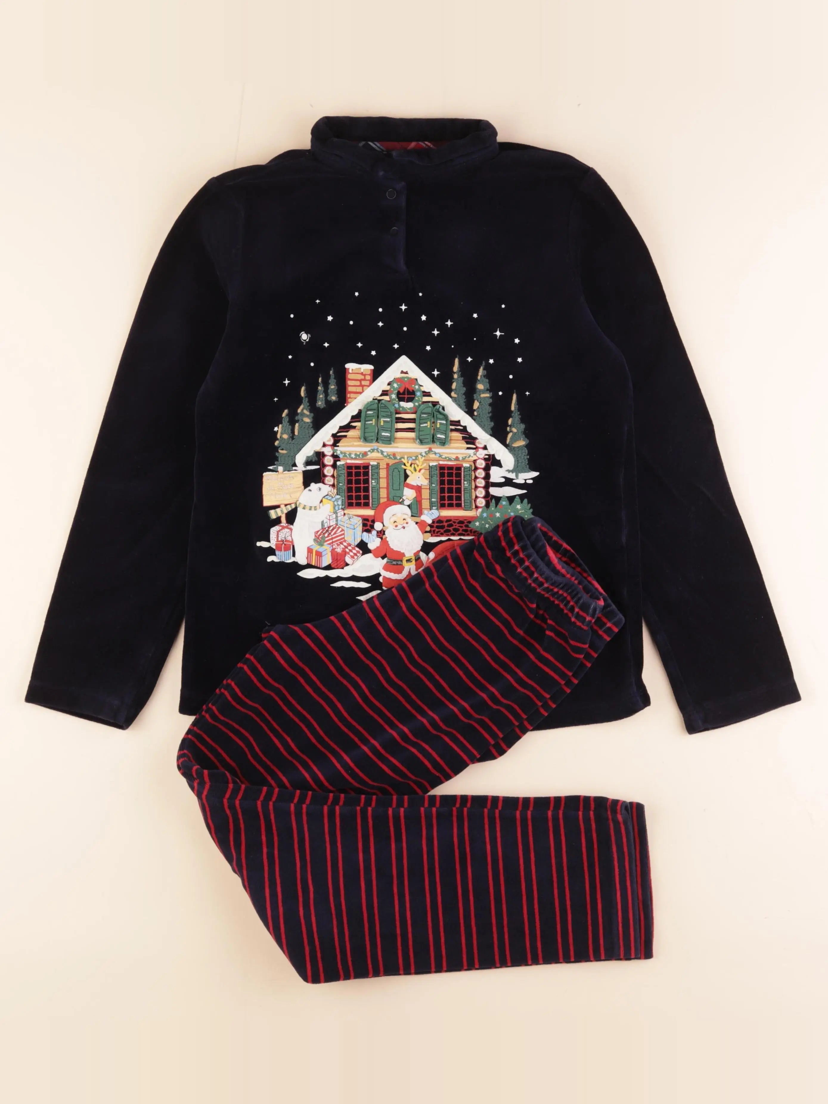 Sergent Major - pyjama velours bleu - 11 ans