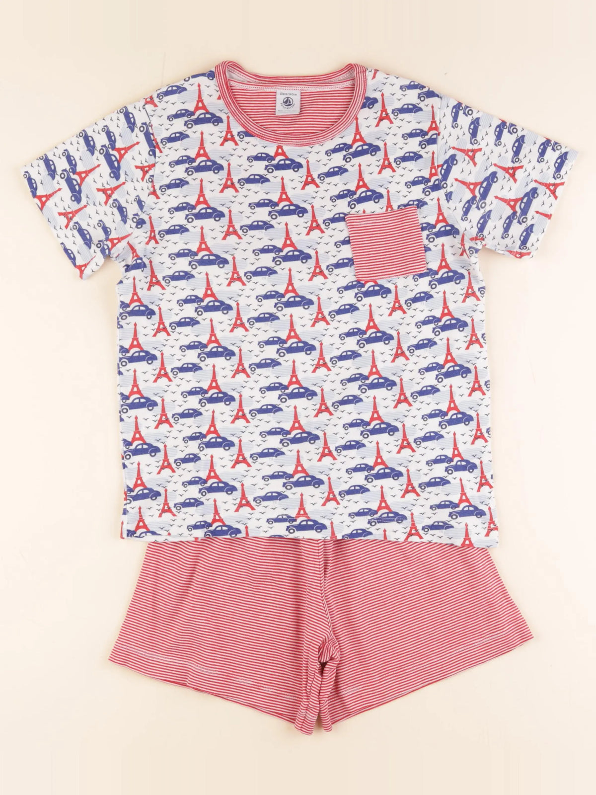 Petit Bateau - pyjama coton rouge - 10 ans