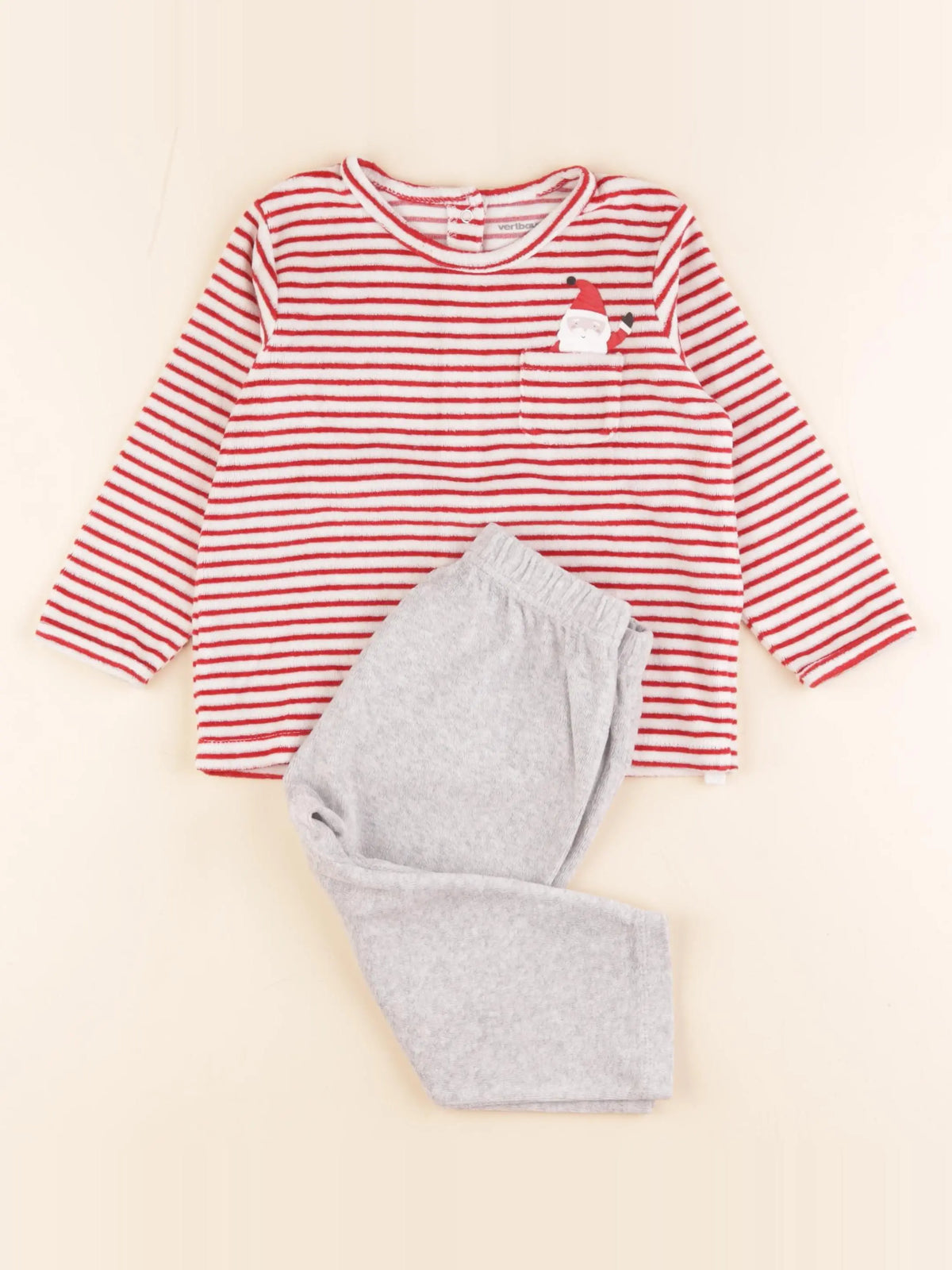 Vertbaudet - pyjama velours gris - 2 ans