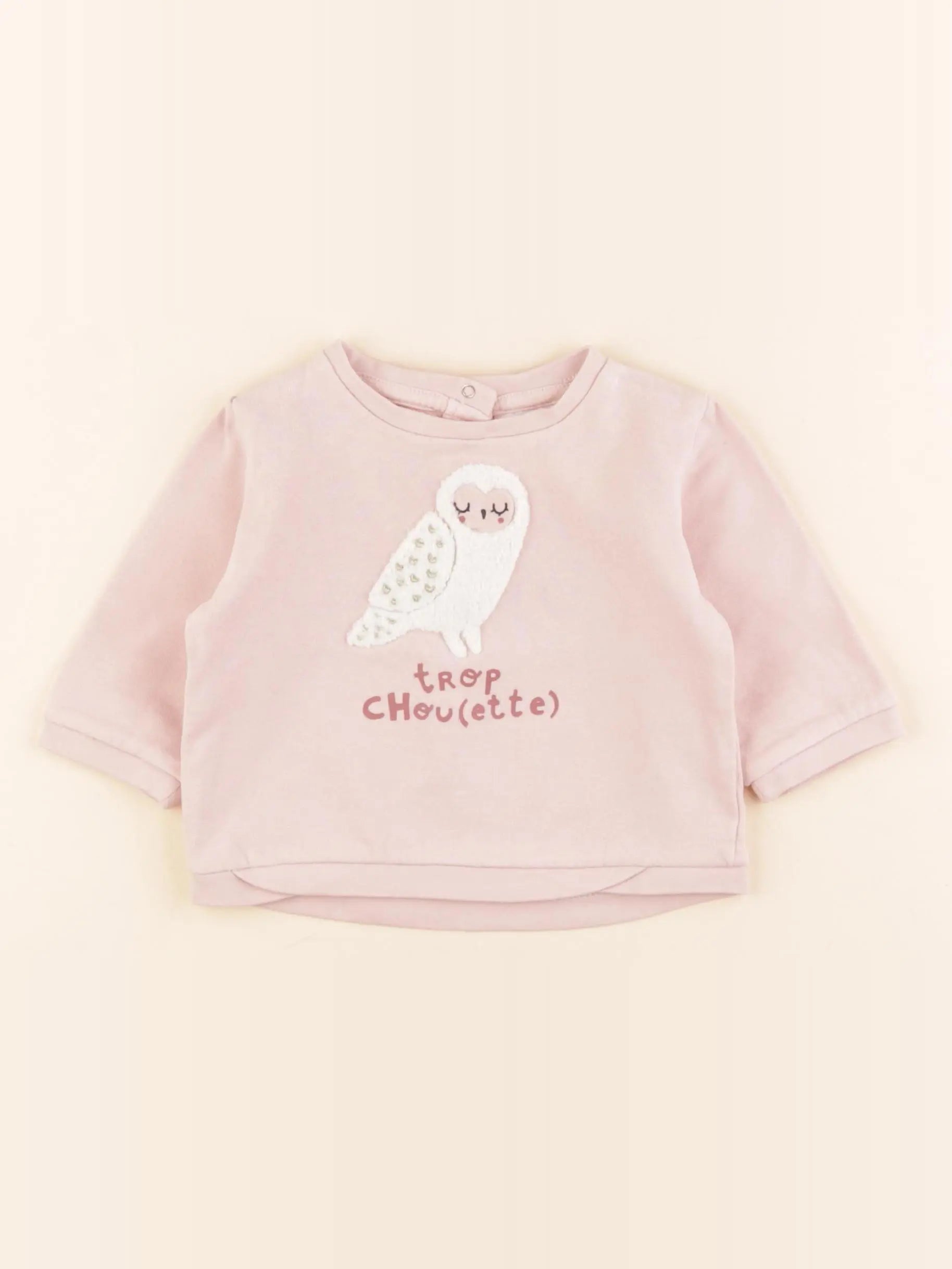 Vertbaudet - sweat rose - 6 mois
