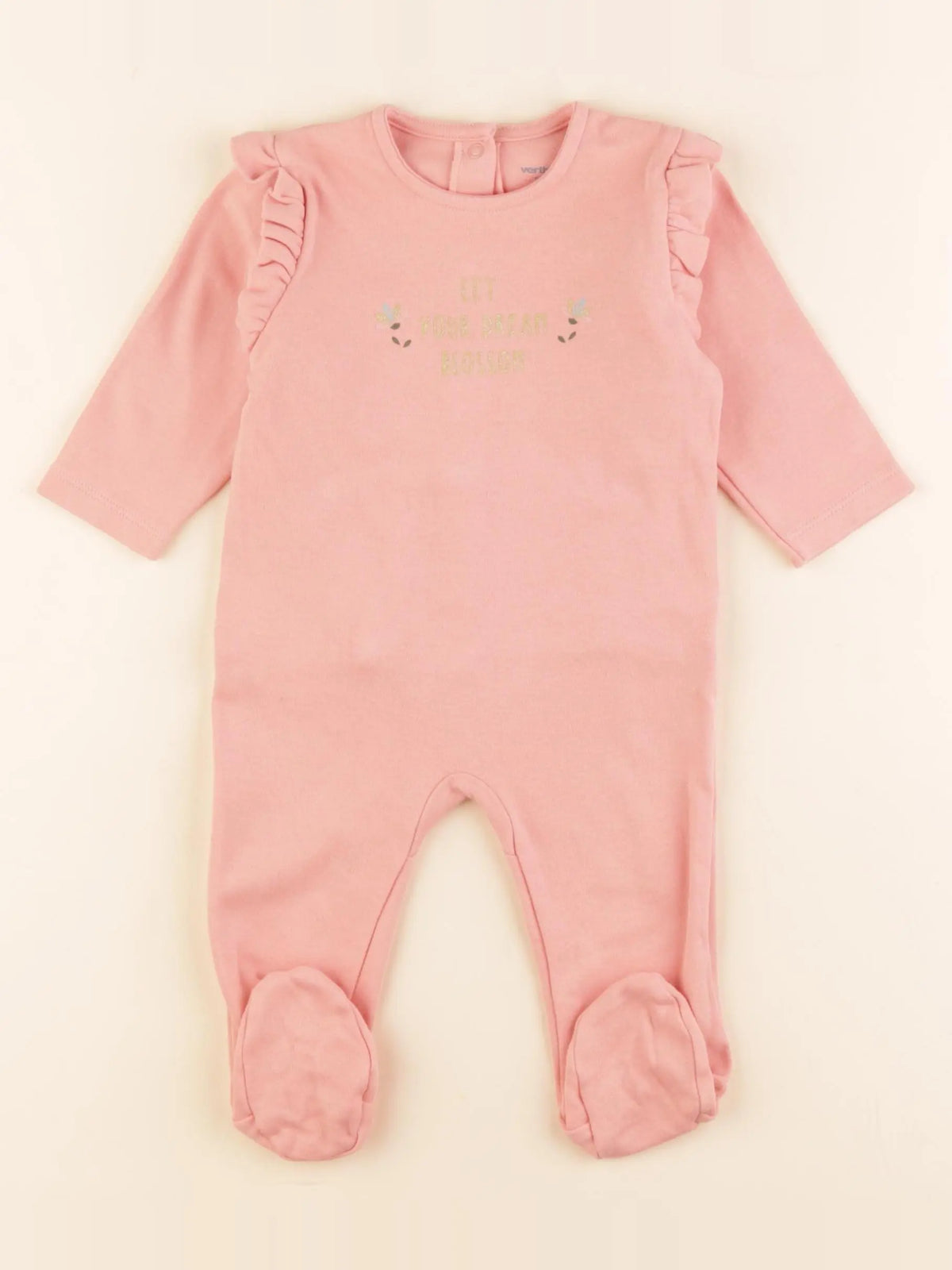Vertbaudet - pyjama coton rose - 6 mois