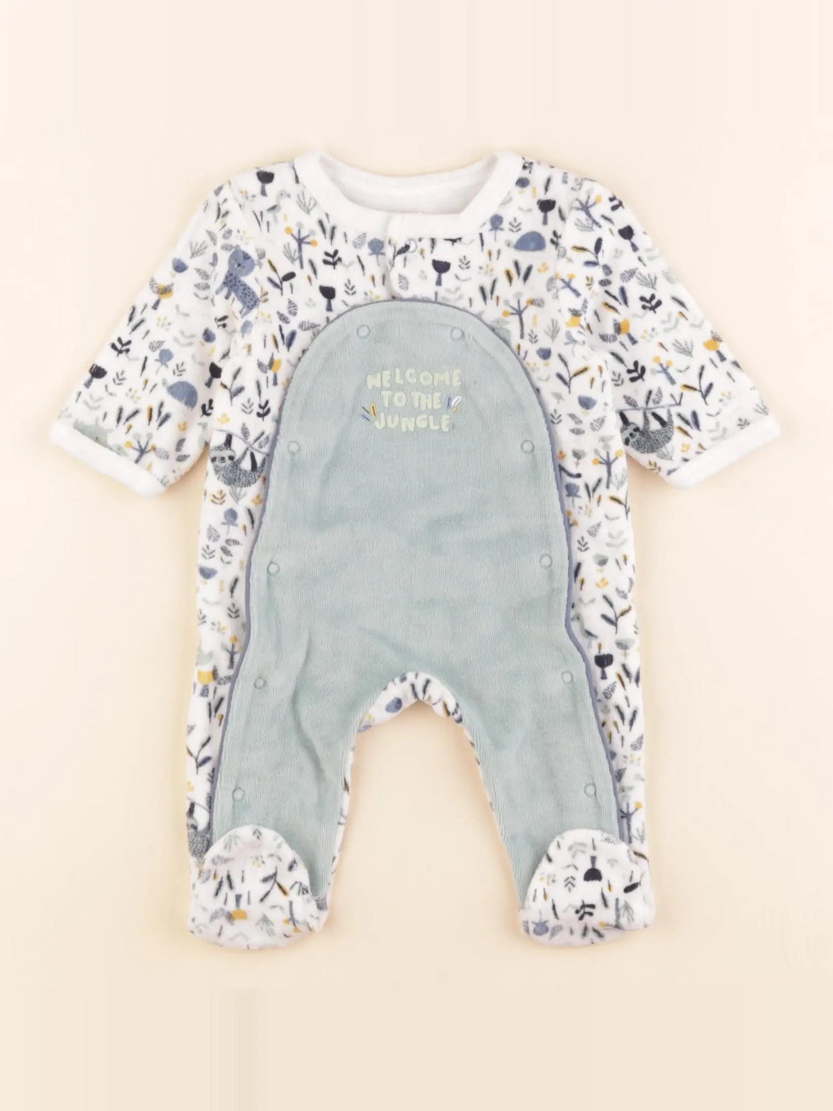 Vertbaudet - pyjama velours multicolore - 1 mois