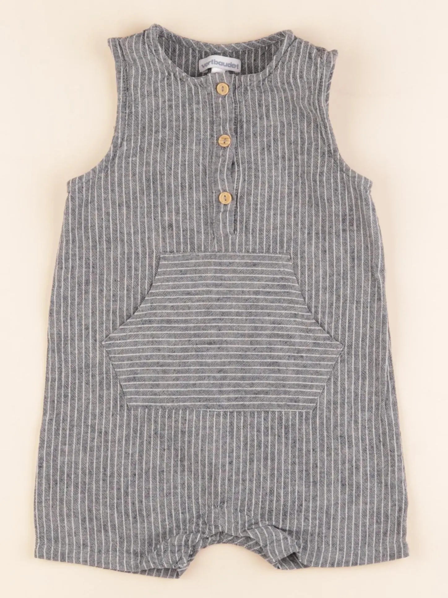 Vertbaudet - combinaison gris, bleu - 2 ans