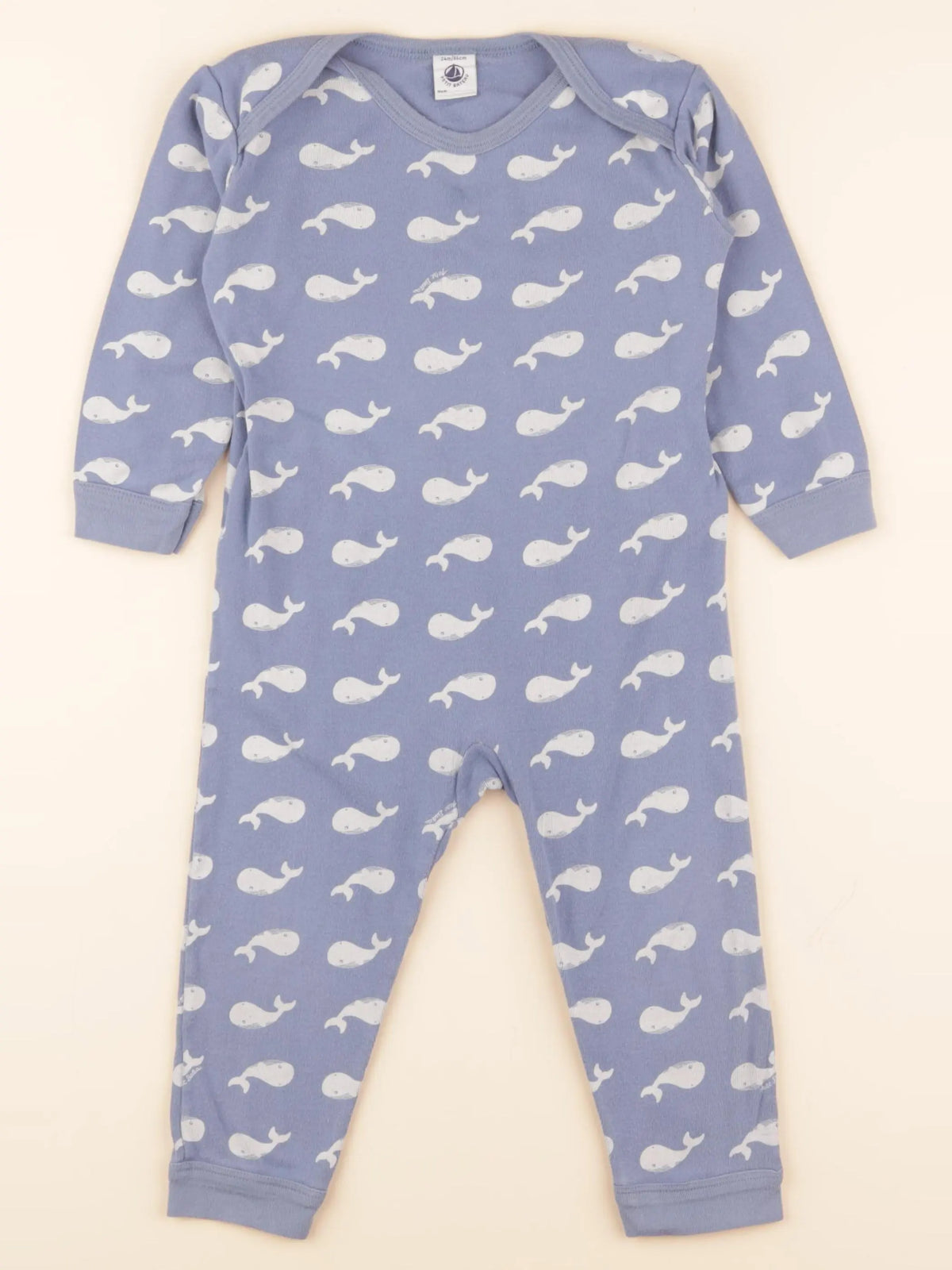 Petit Bateau - pyjama coton bleu - 24 mois
