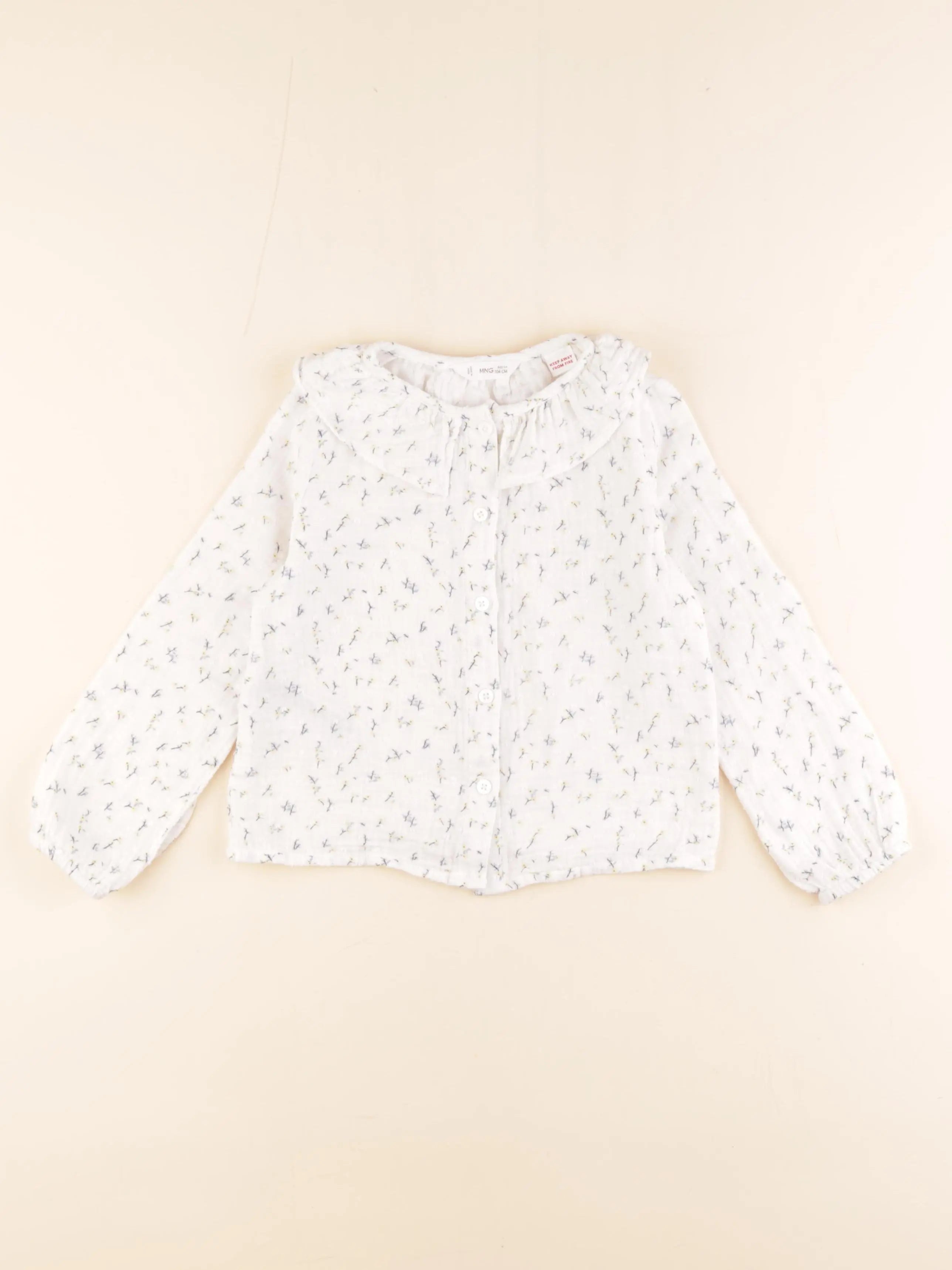 Mango - blouse blanc, bleu - 3/4 ans