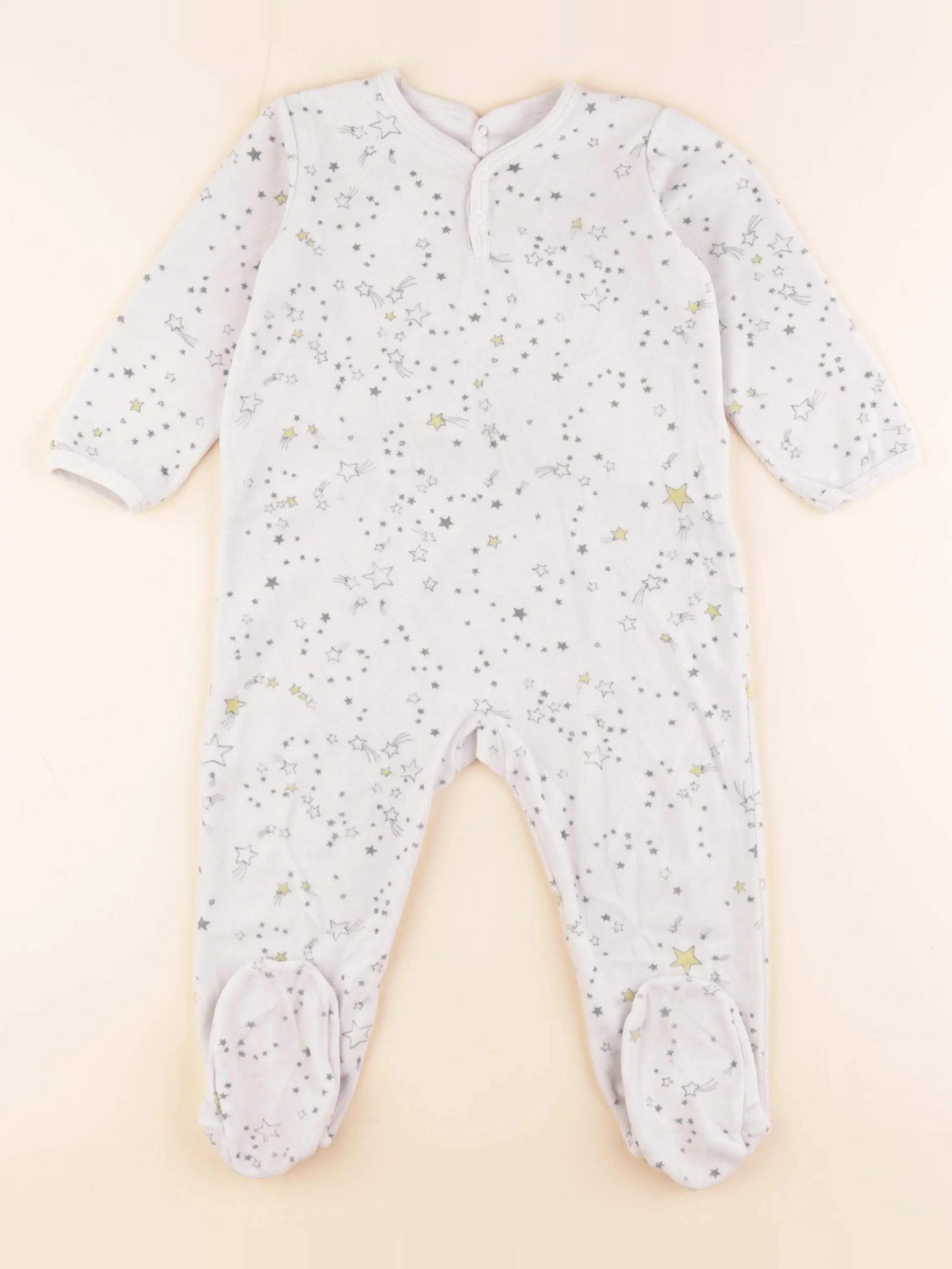 Petit Bateau - pyjama velours gris - 24 mois