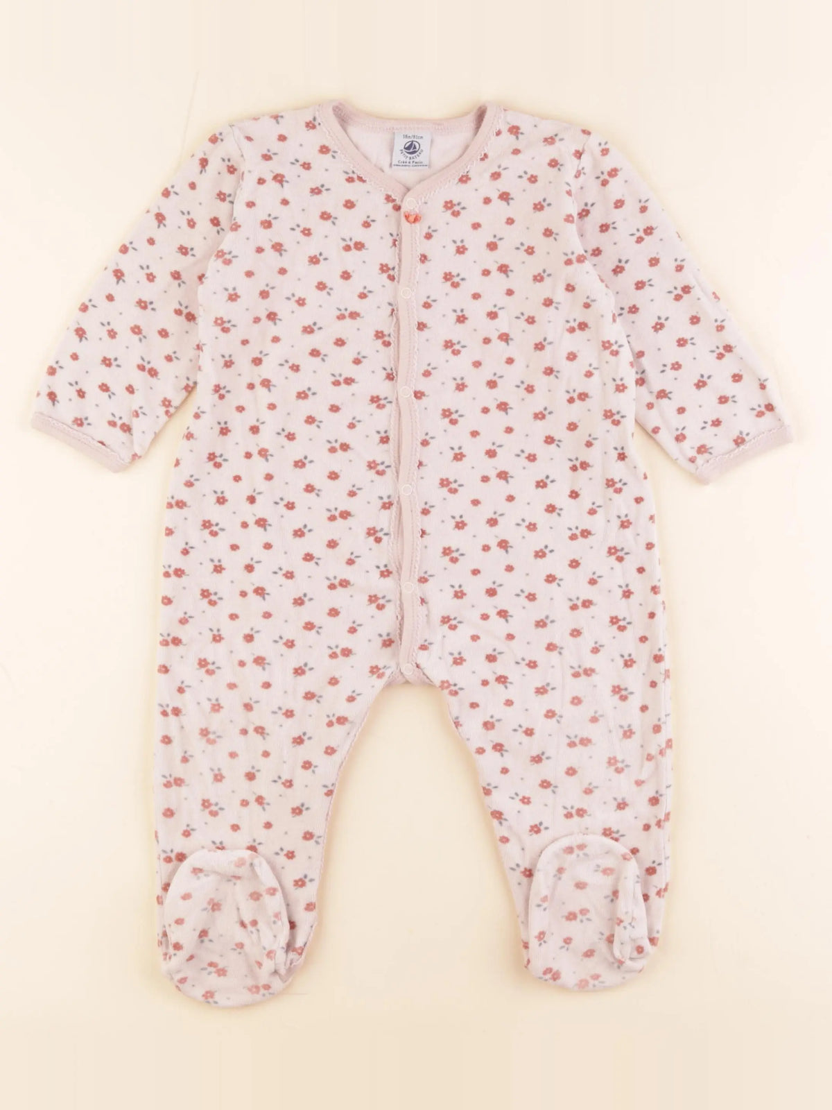 Petit Bateau - pyjama velours rose - 18 mois