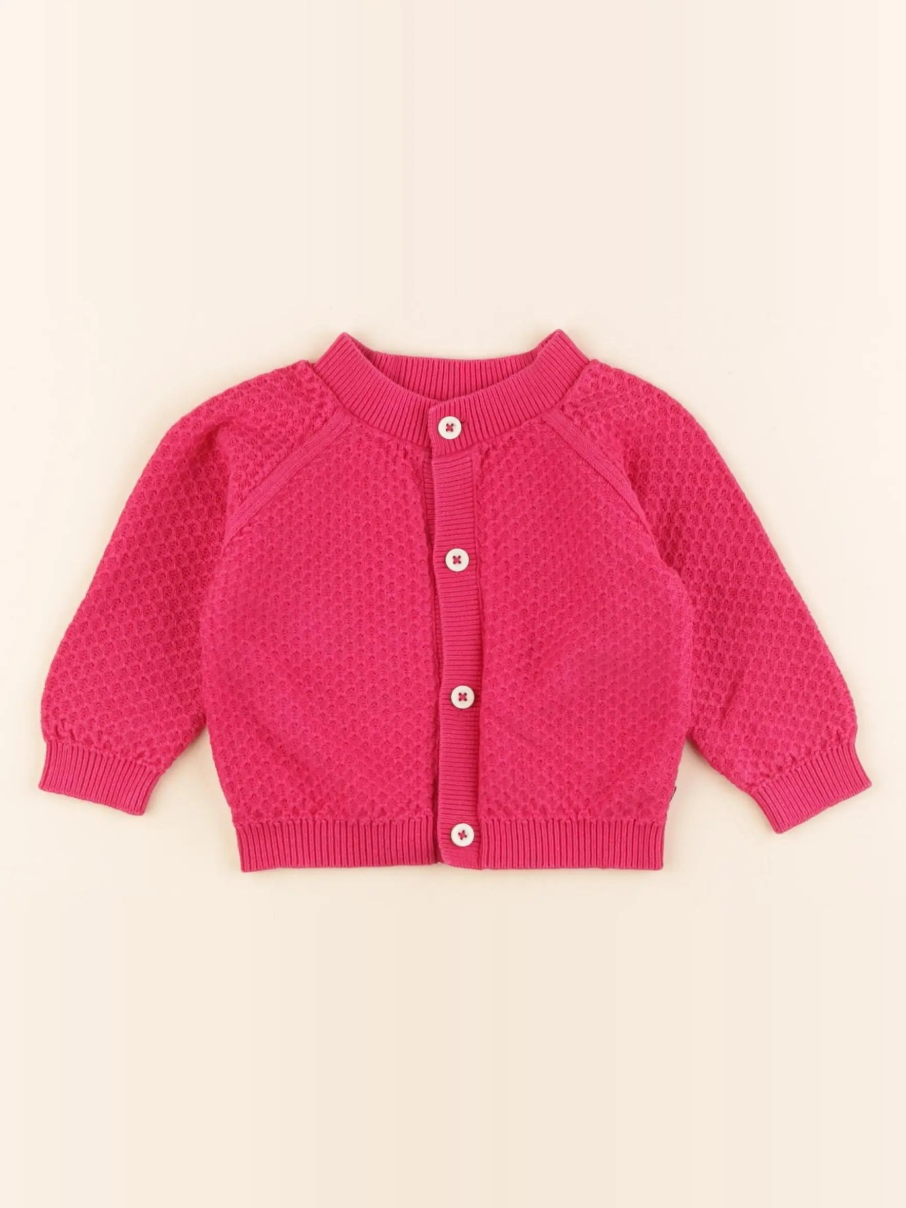 Petit Bateau - gilet rose - 6 mois