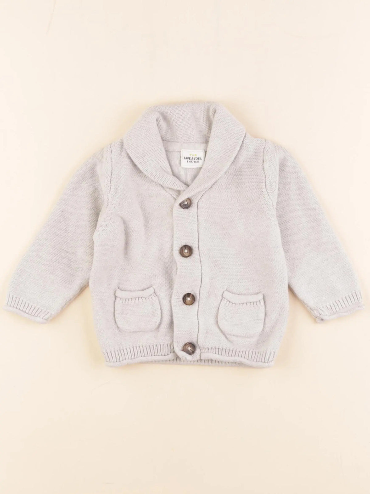 Tape à l'oeil - gilet gris - 9 mois