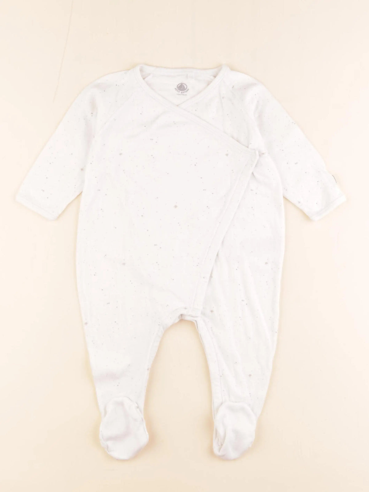 Petit Bateau - pyjama coton blanc - 12 mois