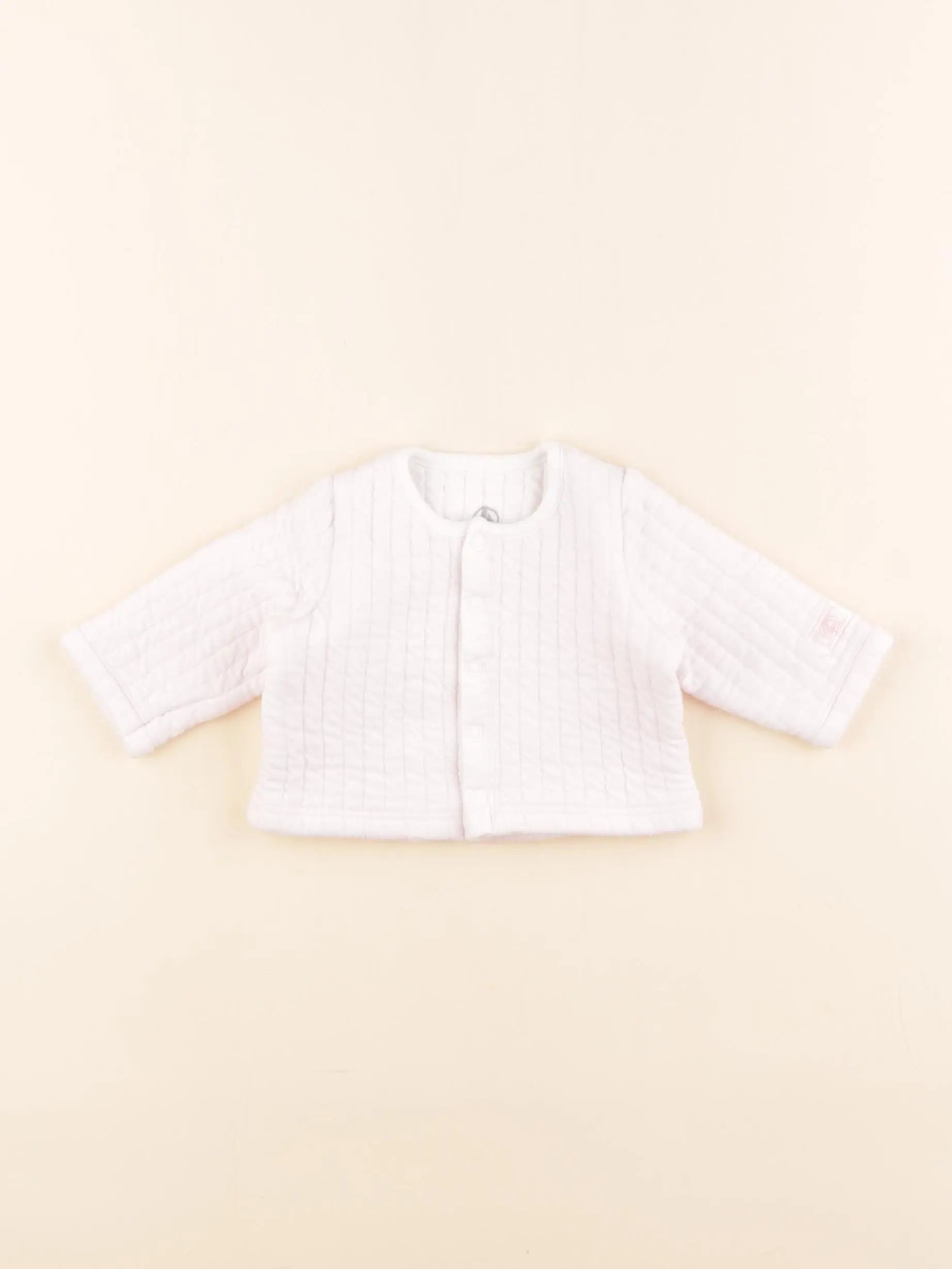 Petit Bateau - sweat blanc, rose - 1 mois