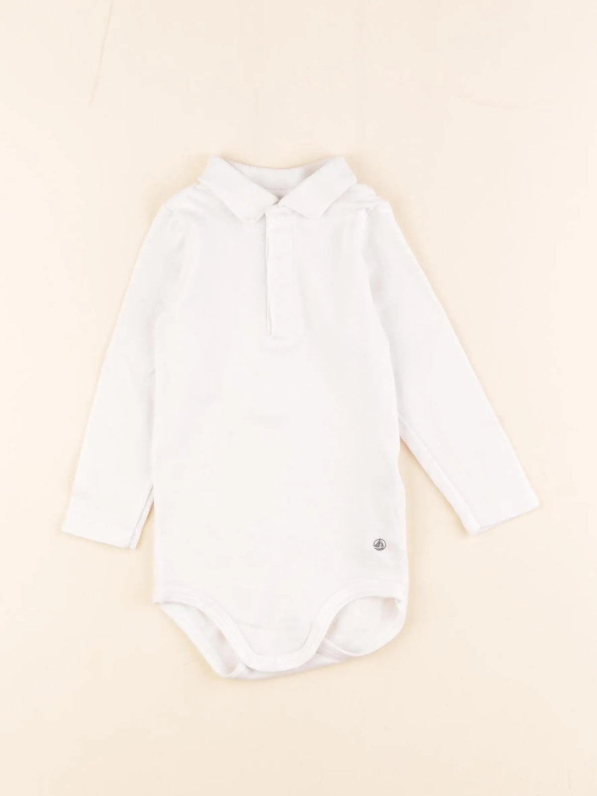 Petit Bateau - body à col blanc - 12 mois
