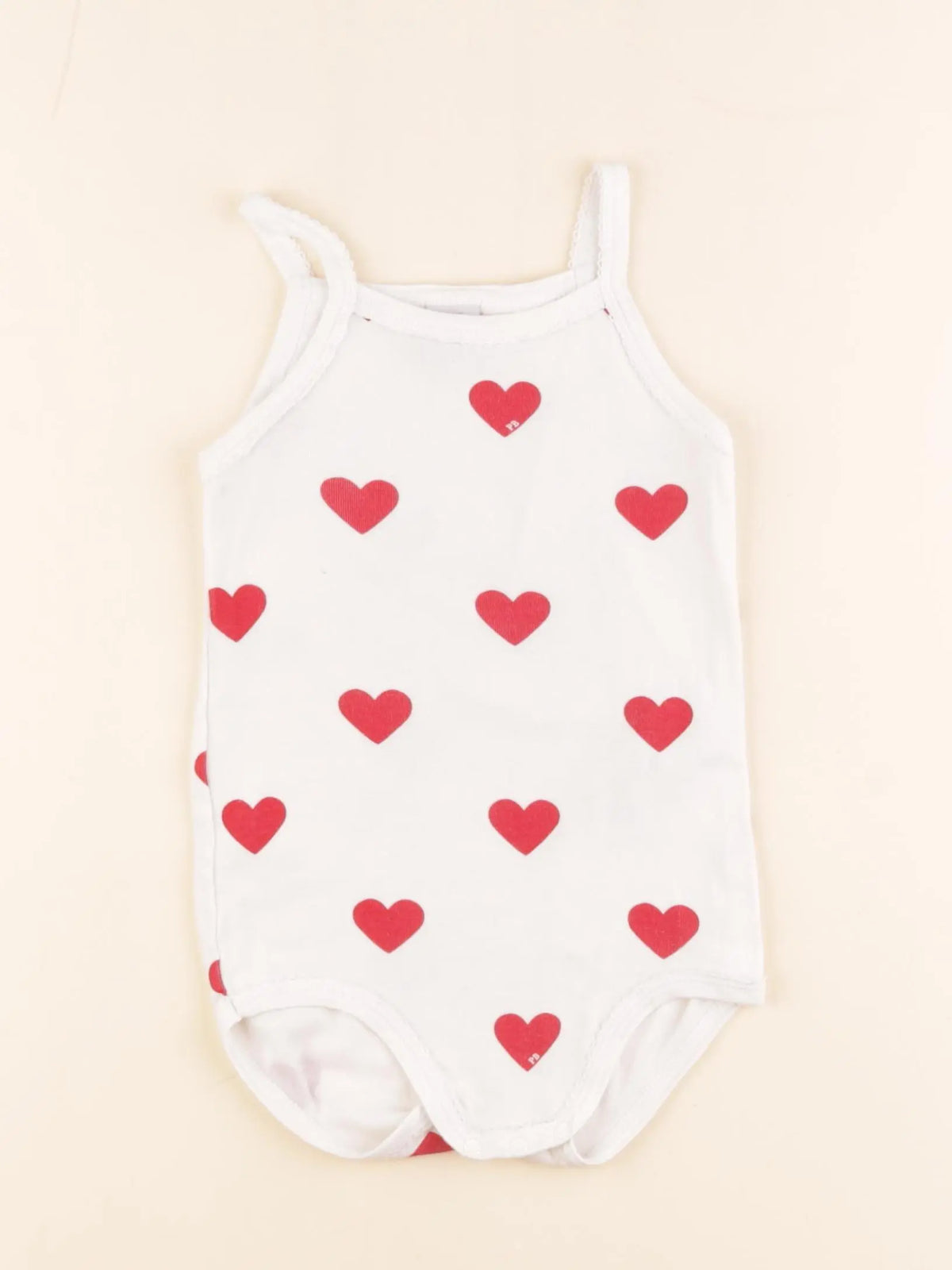 Petit Bateau - body blanc, rouge - 36 mois