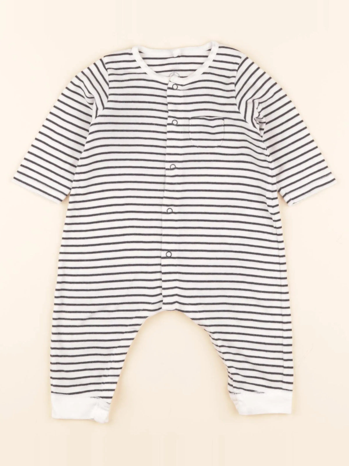 Pyjama coton bleu, blanc