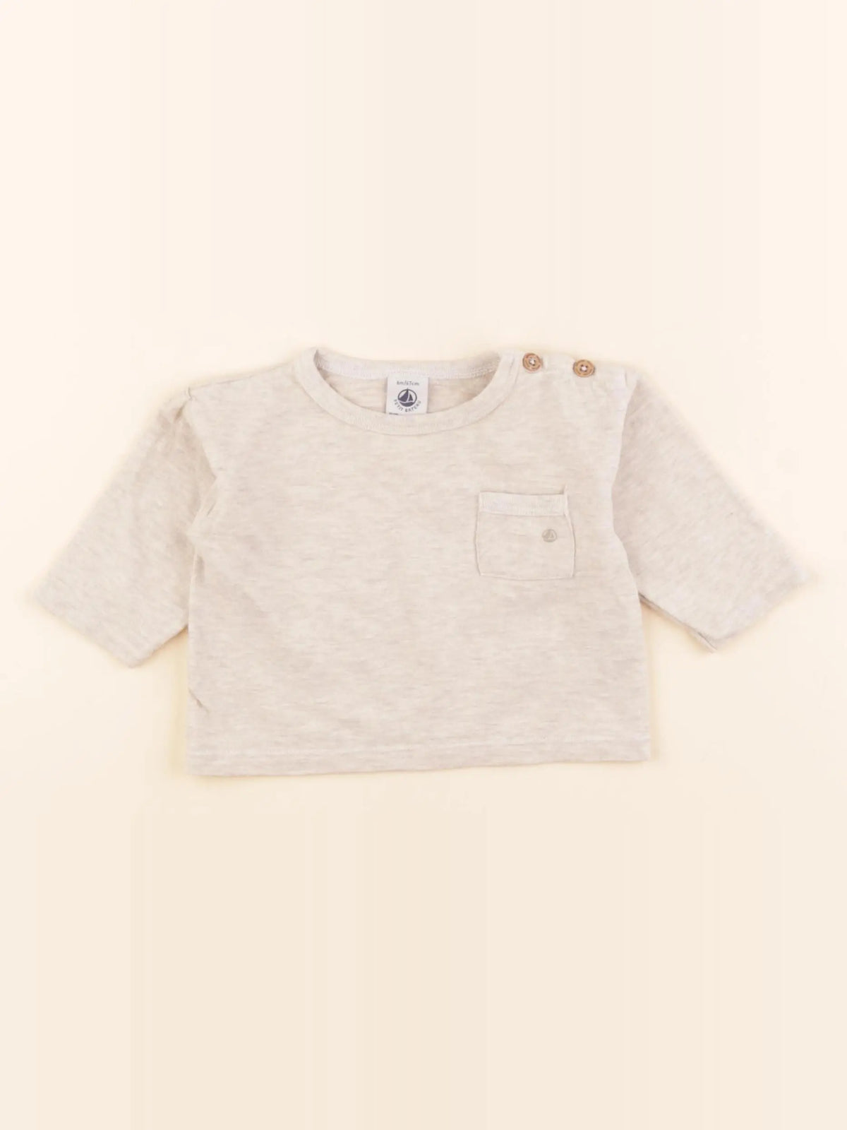 Petit Bateau - tee-shirt beige - 6 mois