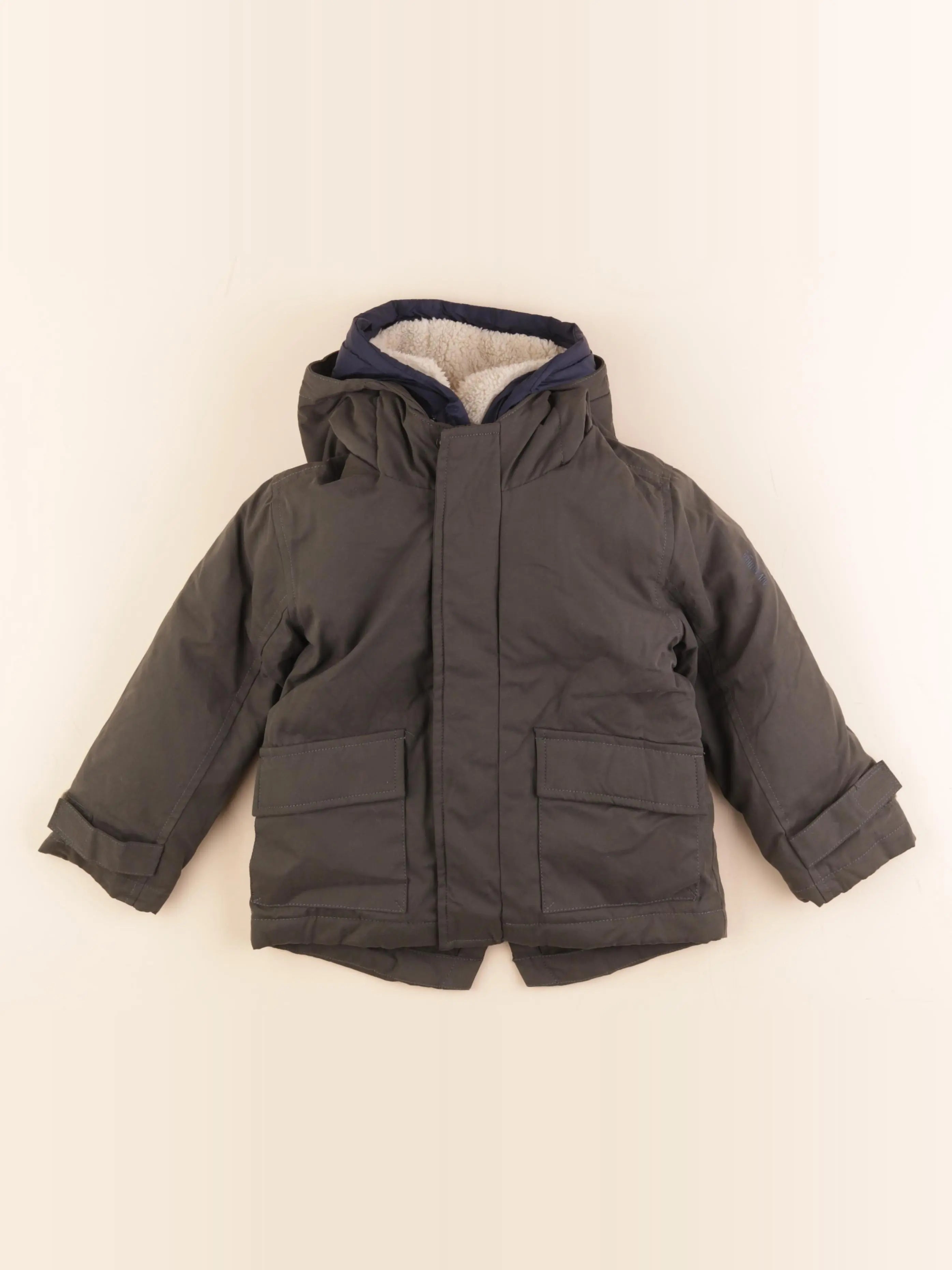 Vertbaudet - manteau doublure amovible vert - 3 ans