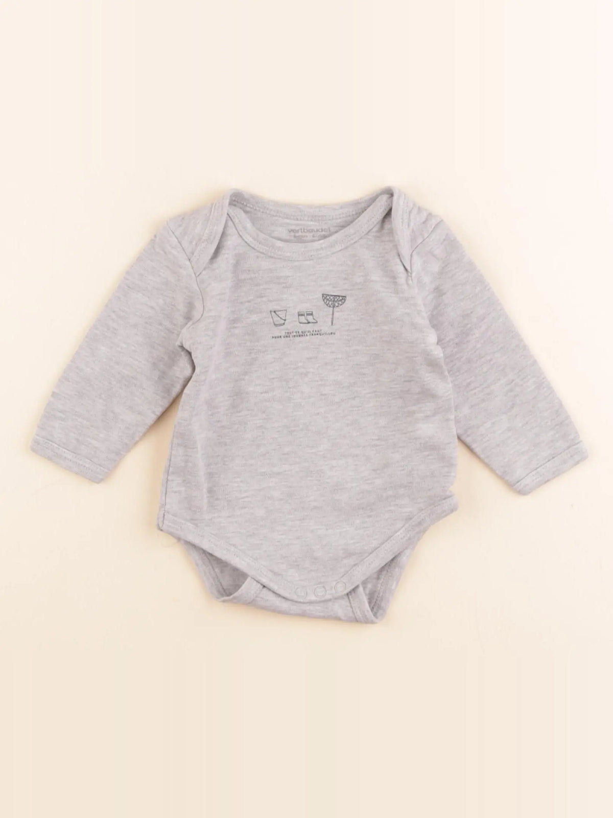 Vertbaudet - body gris - 6 mois