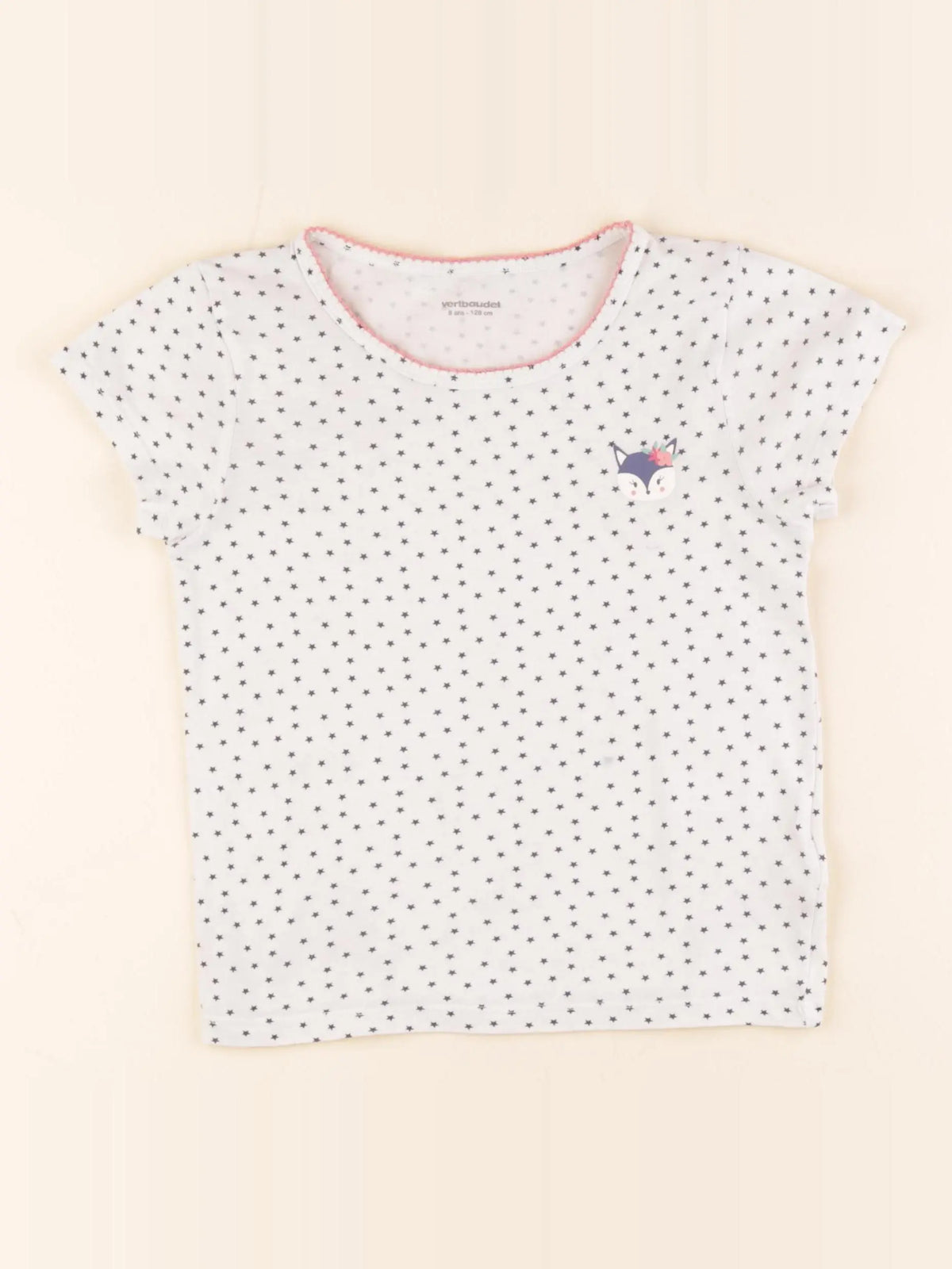 Vertbaudet - maillot de corps blanc, bleu - 8 ans