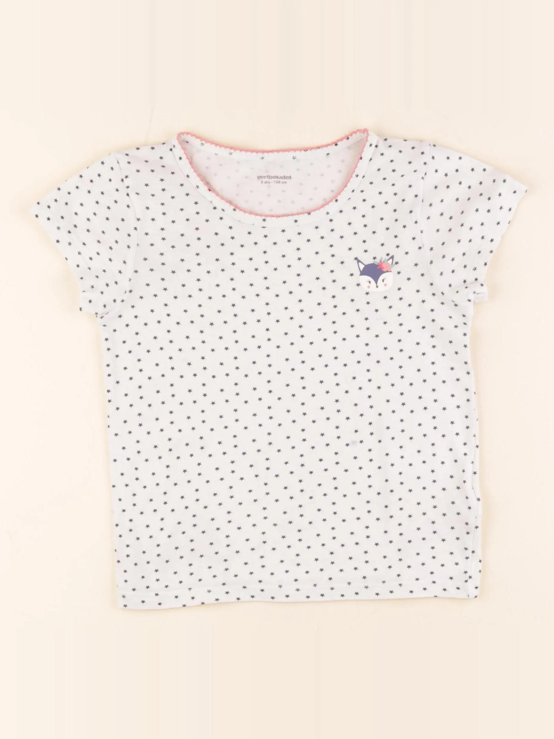 Vertbaudet - maillot de corps blanc, bleu - 8 ans