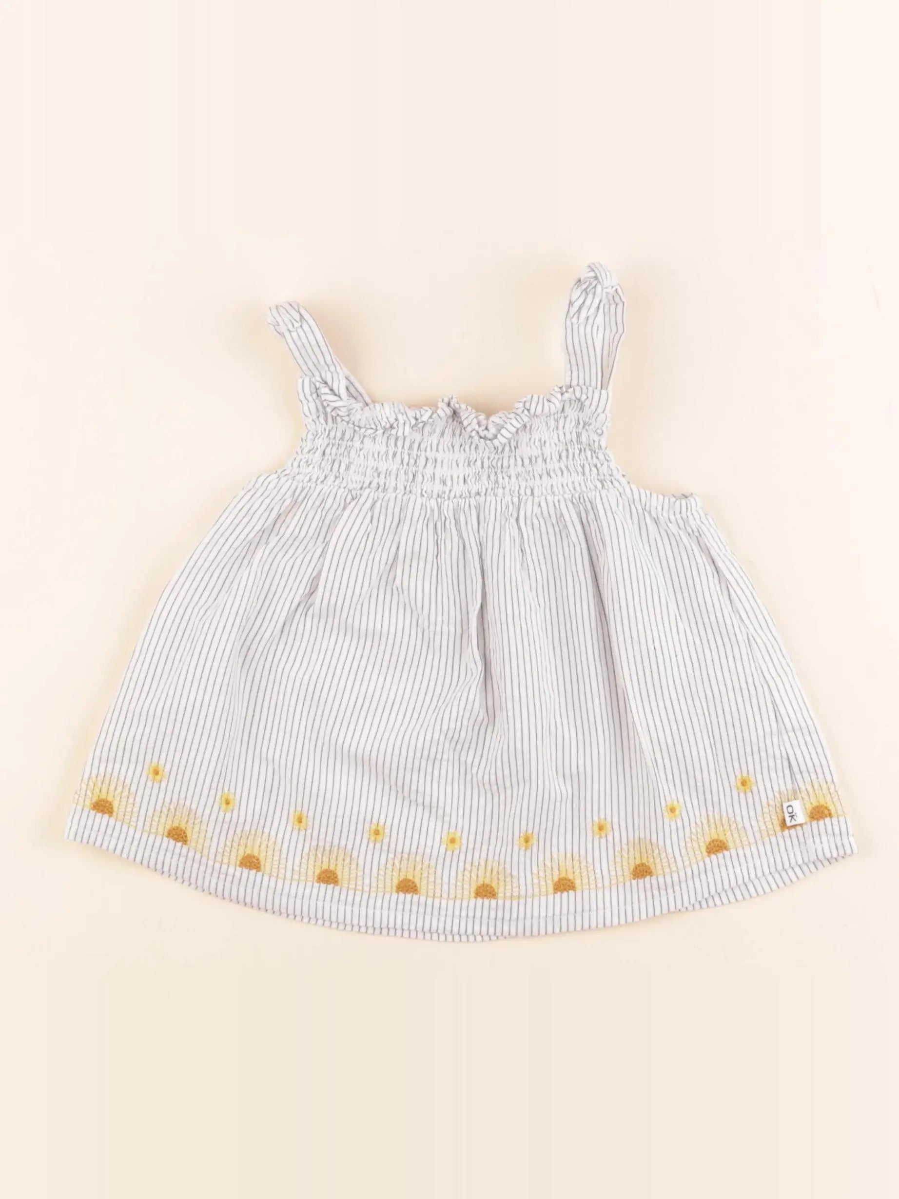 Okaidi - blouse blanc, bleu - 4 ans