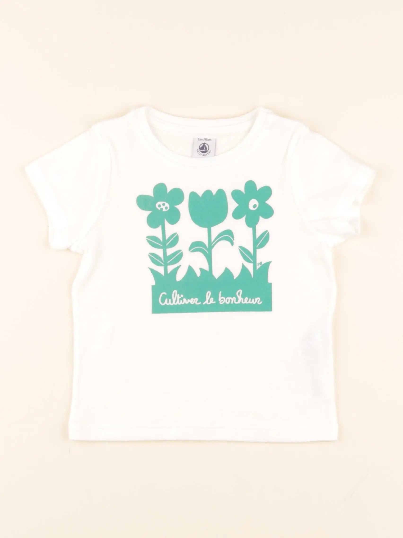 Tee-shirt blanc, vert