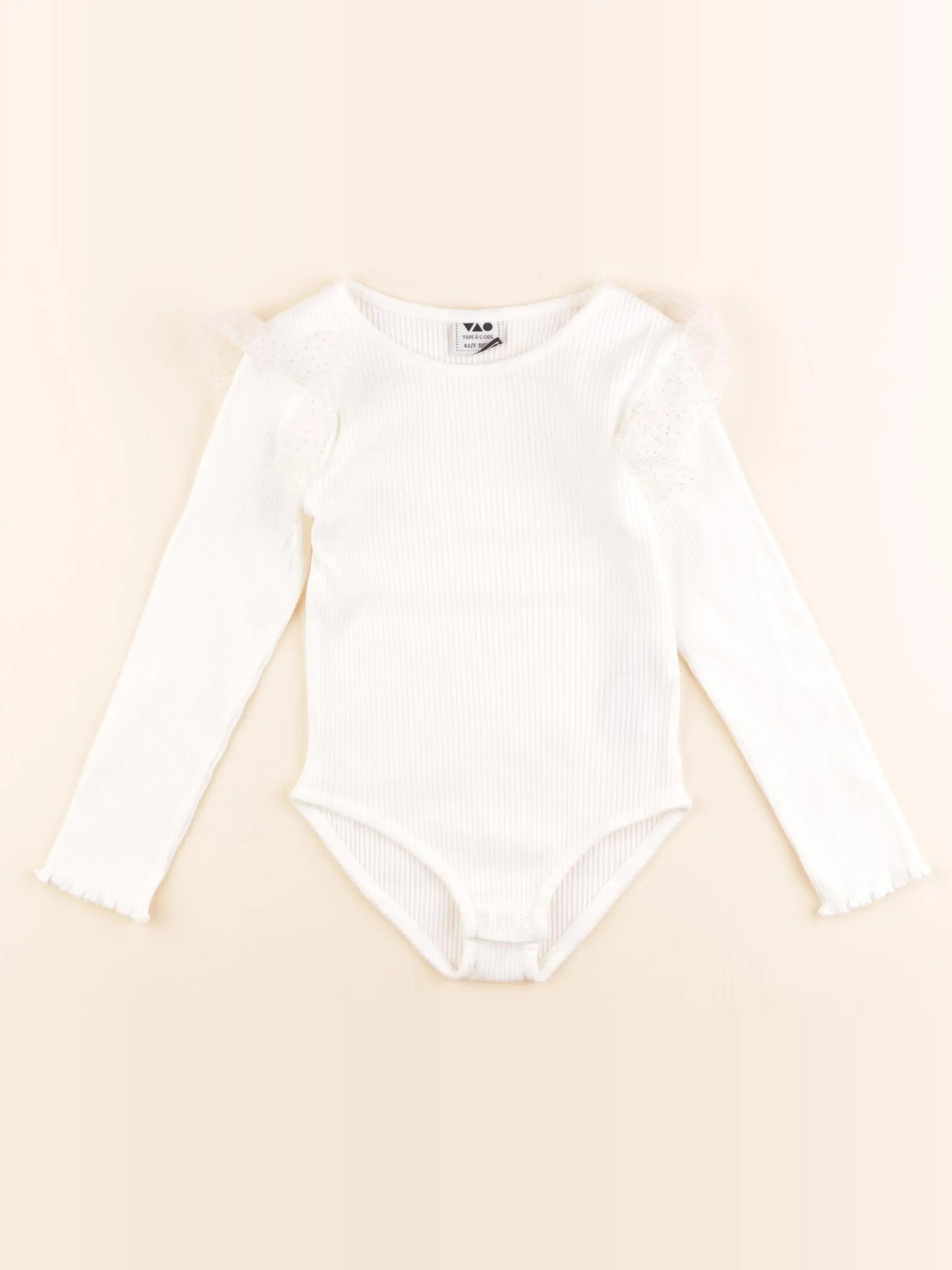 Tape à l'oeil - body blanc, or - 4 ans