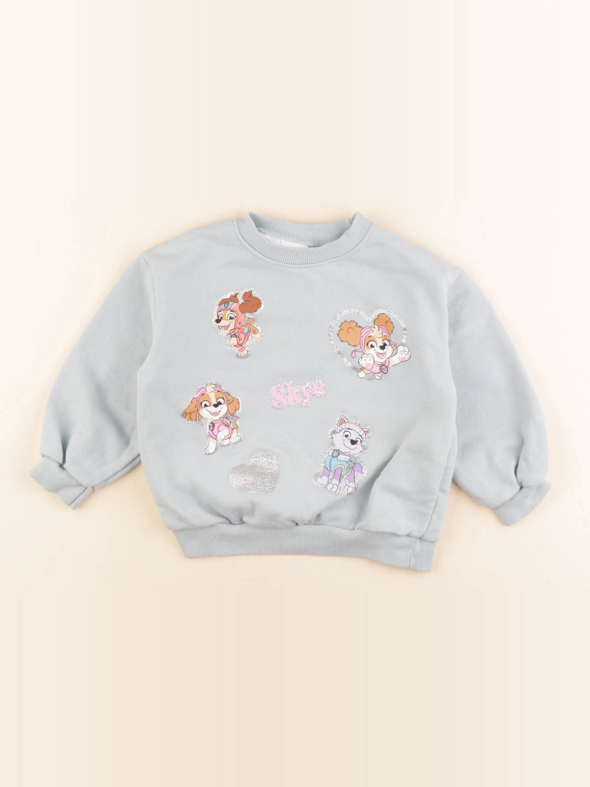 Zara - sweat imprimé au dos argent, bleu - 4 ans