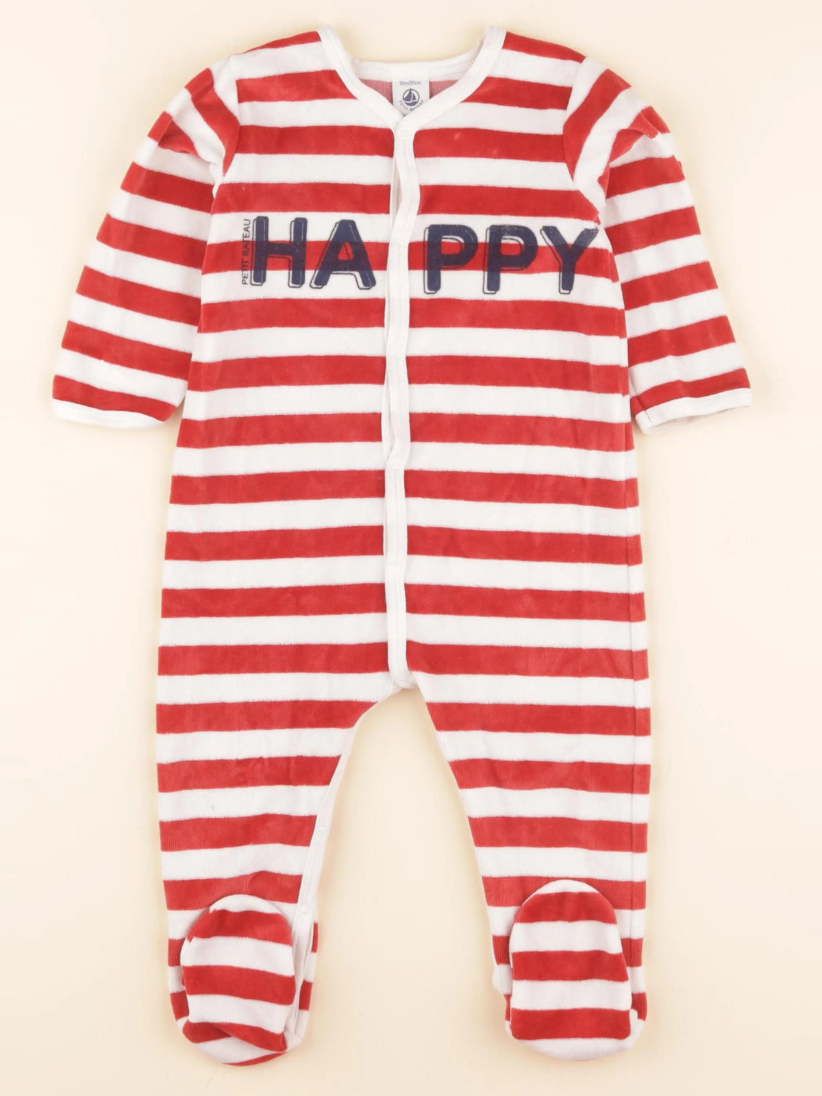 Pyjama velours rouge, blanc