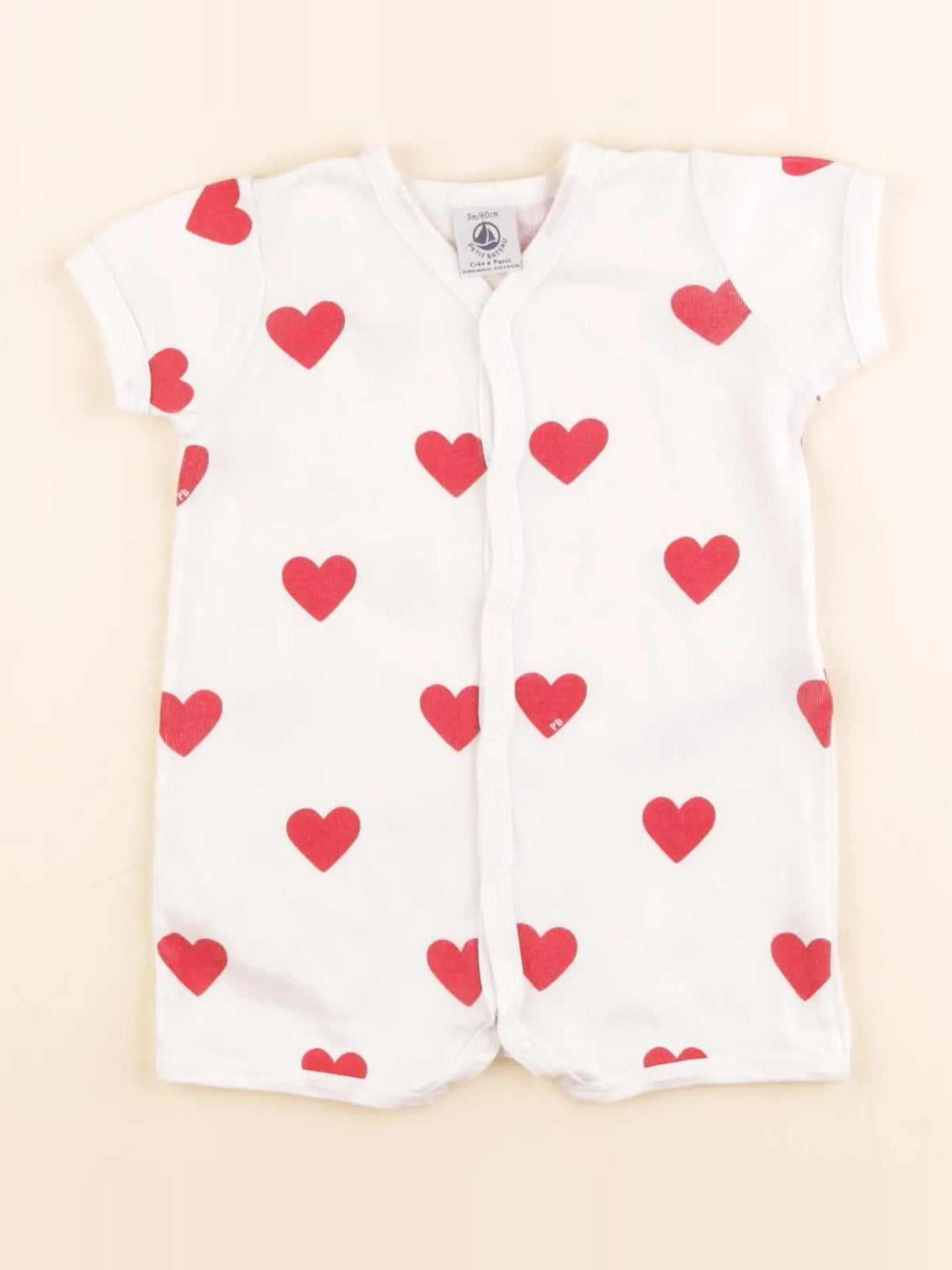 Petit Bateau - pyjama coton blanc - 3 mois