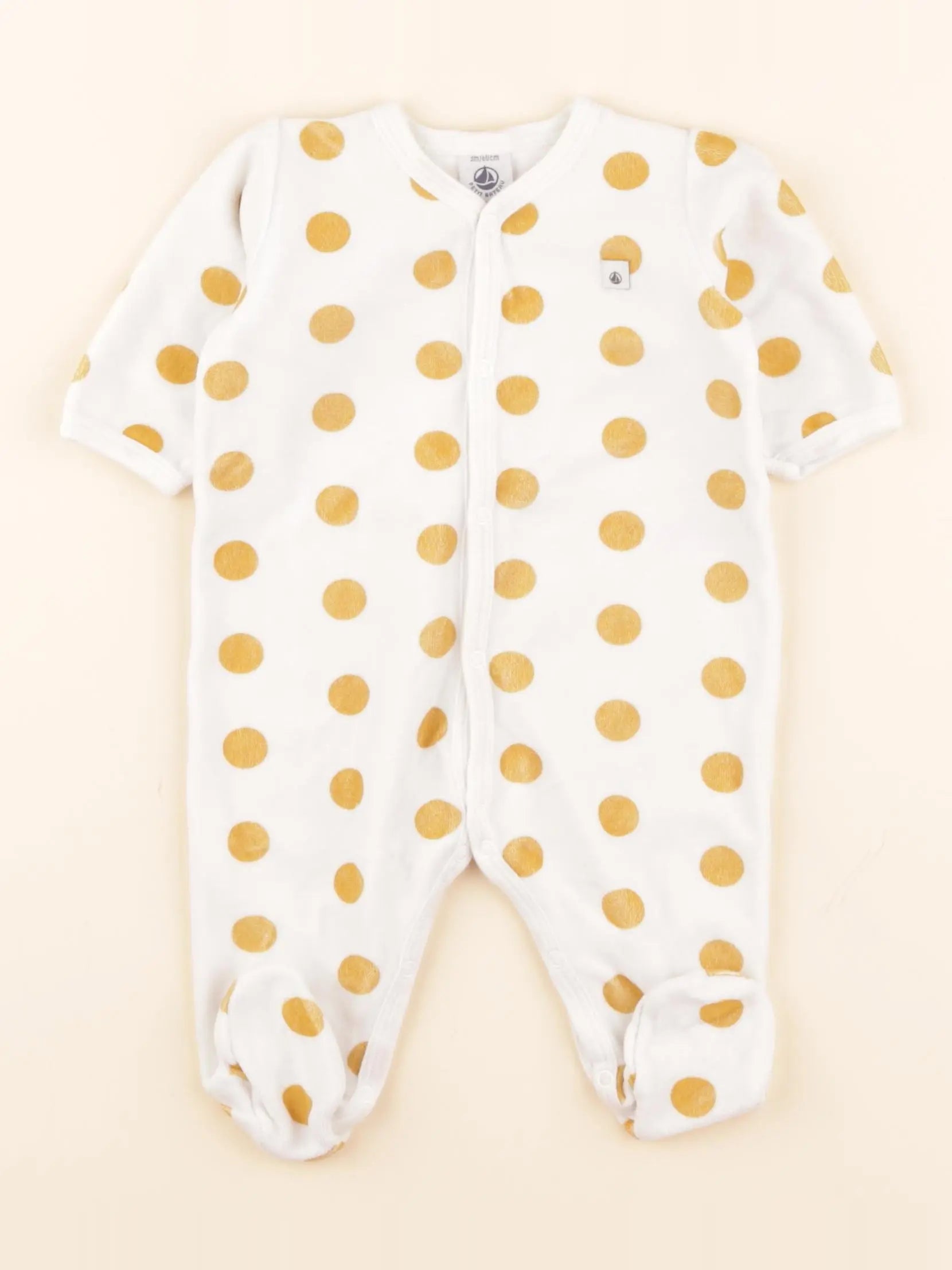 Pyjama velours blanc, jaune