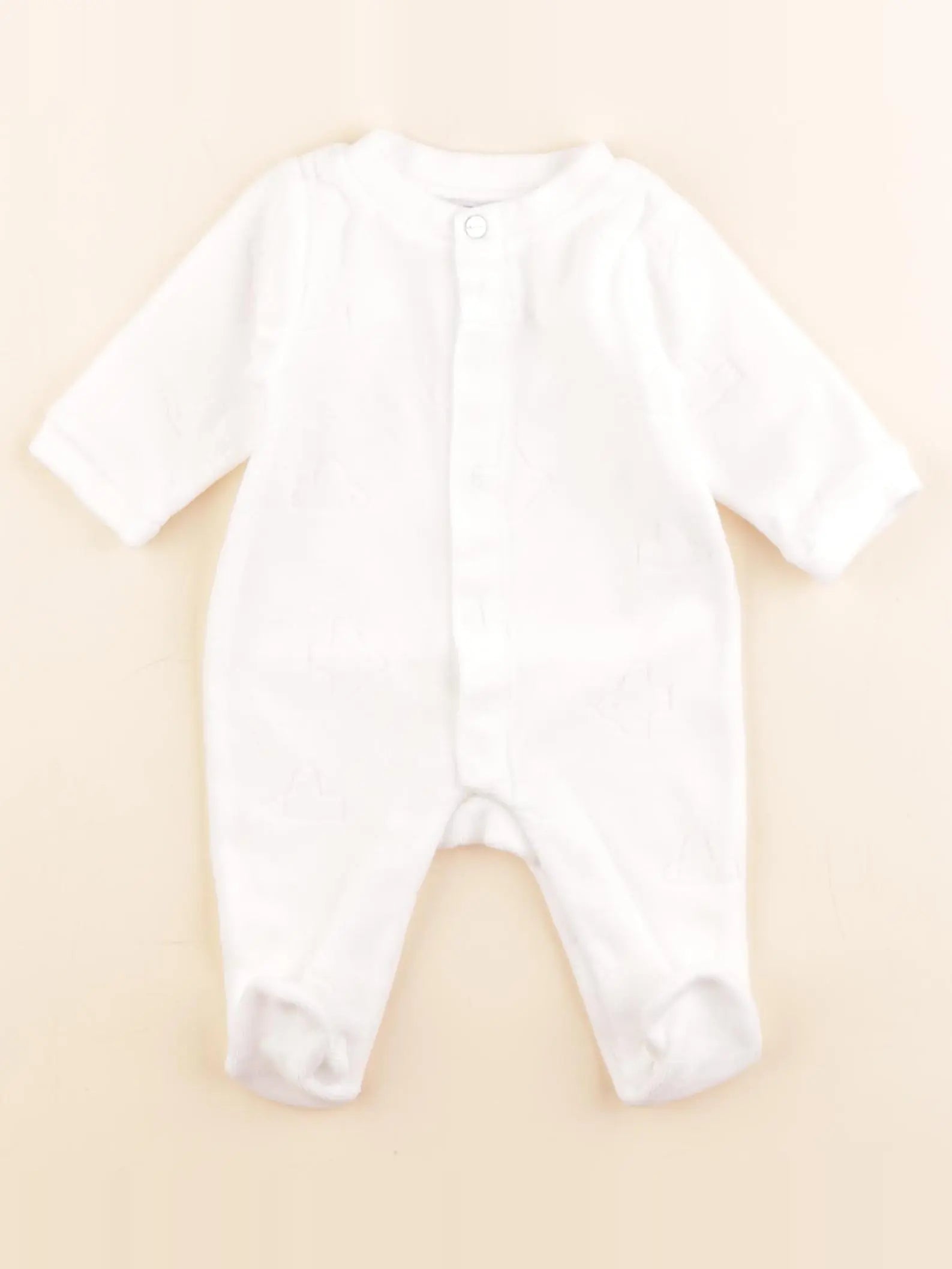 Jacadi - pyjama velours blanc - 1 mois
