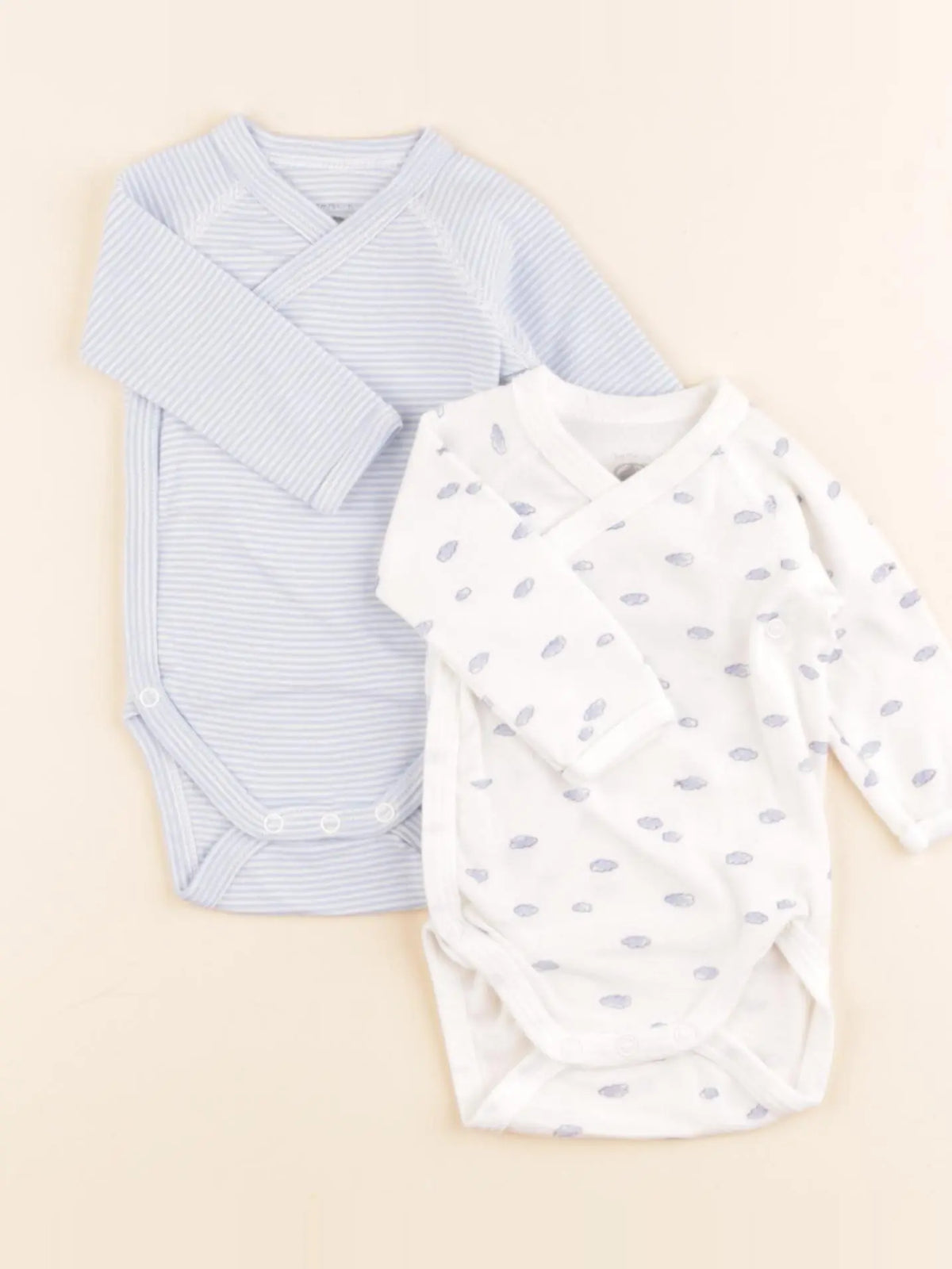 Petit Bateau - lot de 2 bodies en coton blanc - 1 mois