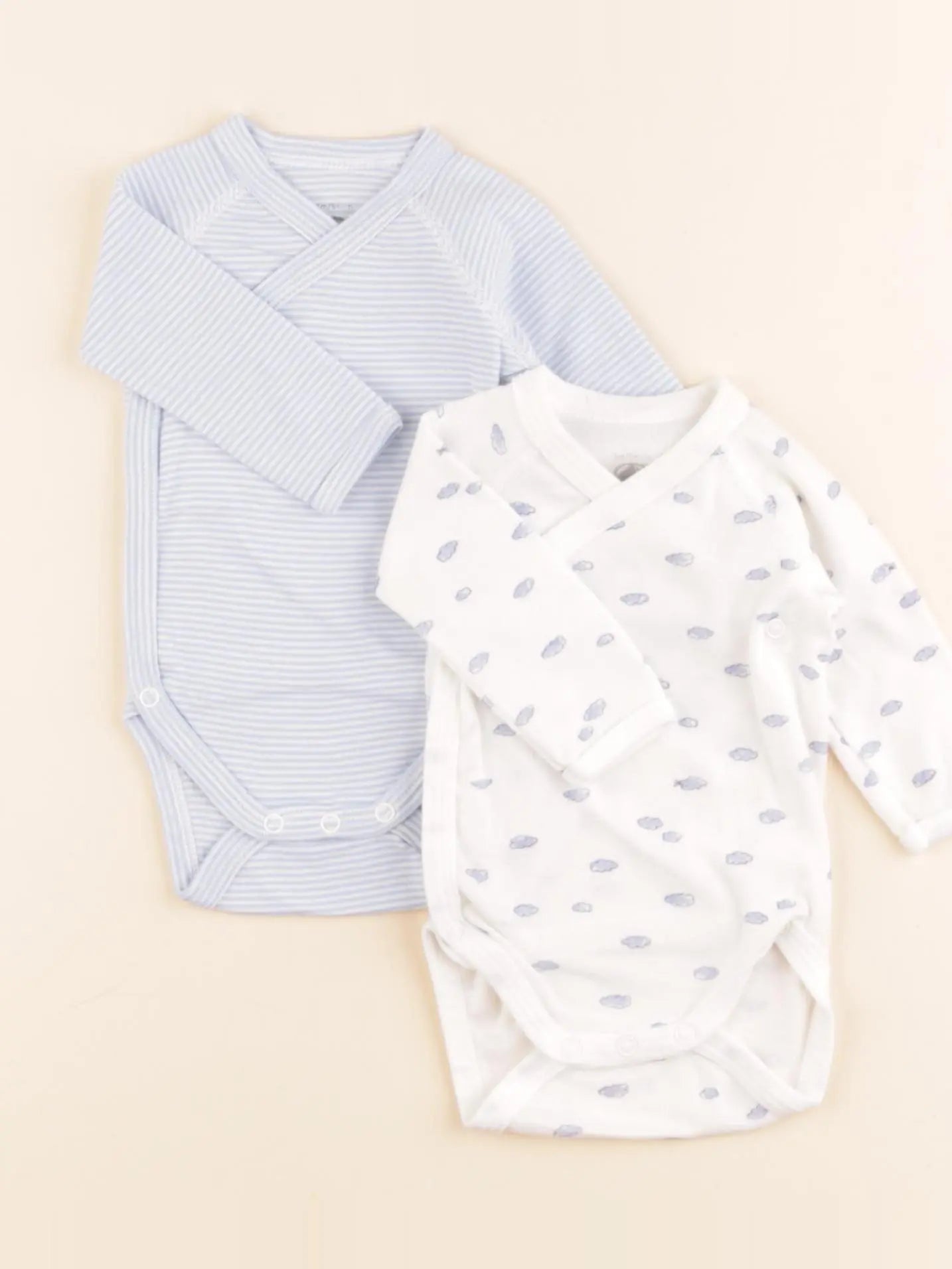 Petit Bateau - lot de 2 bodies en coton blanc - 1 mois