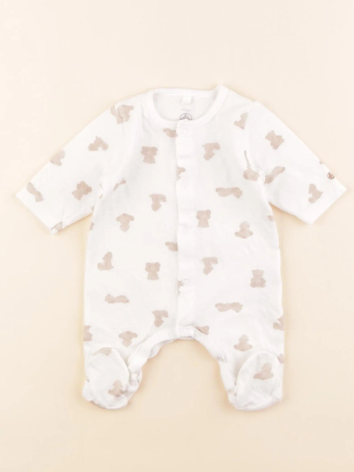 Petit Bateau - pyjama coton blanc - 0 mois