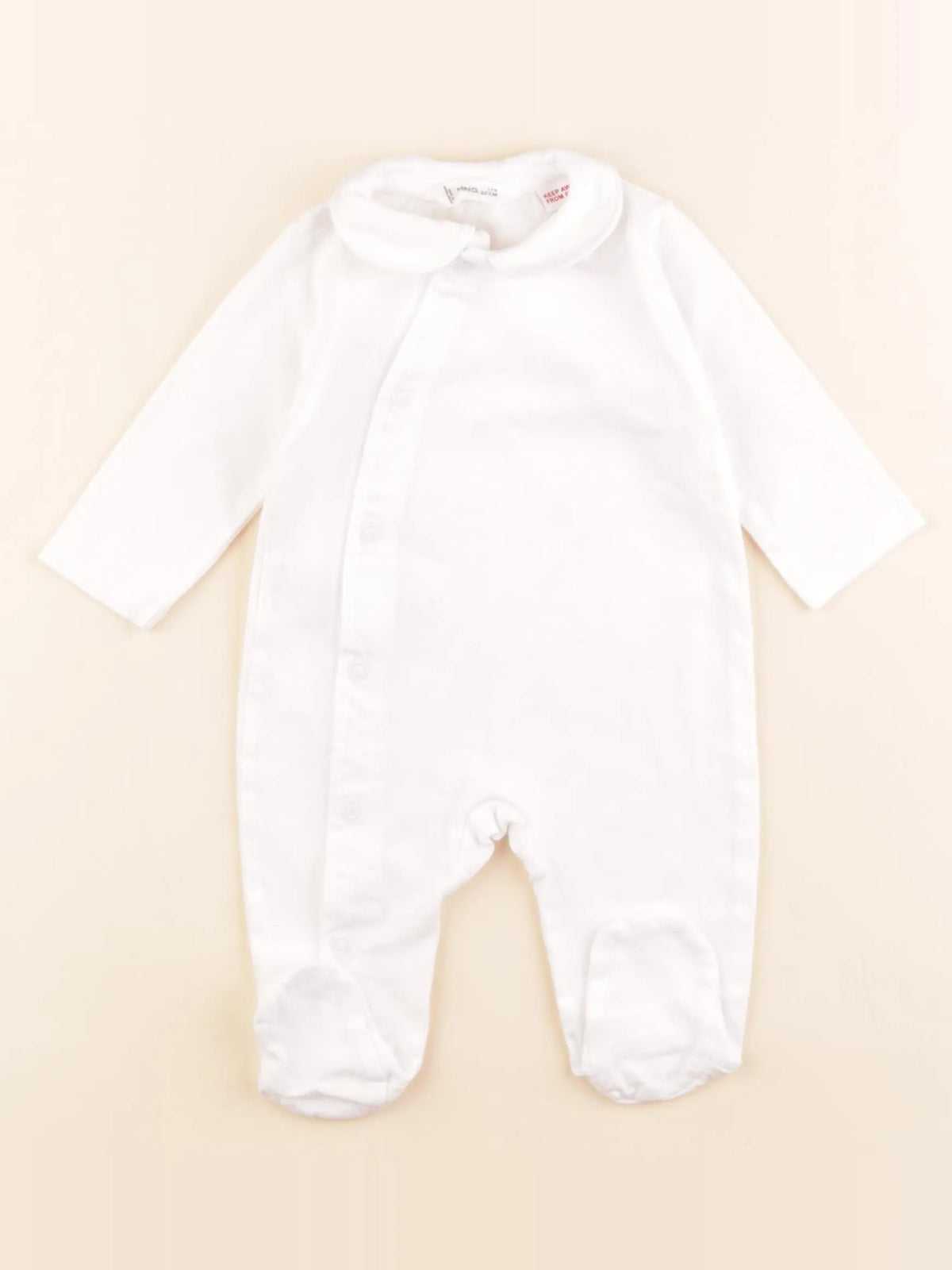 Mango - pyjama coton blanc - 1/3 mois