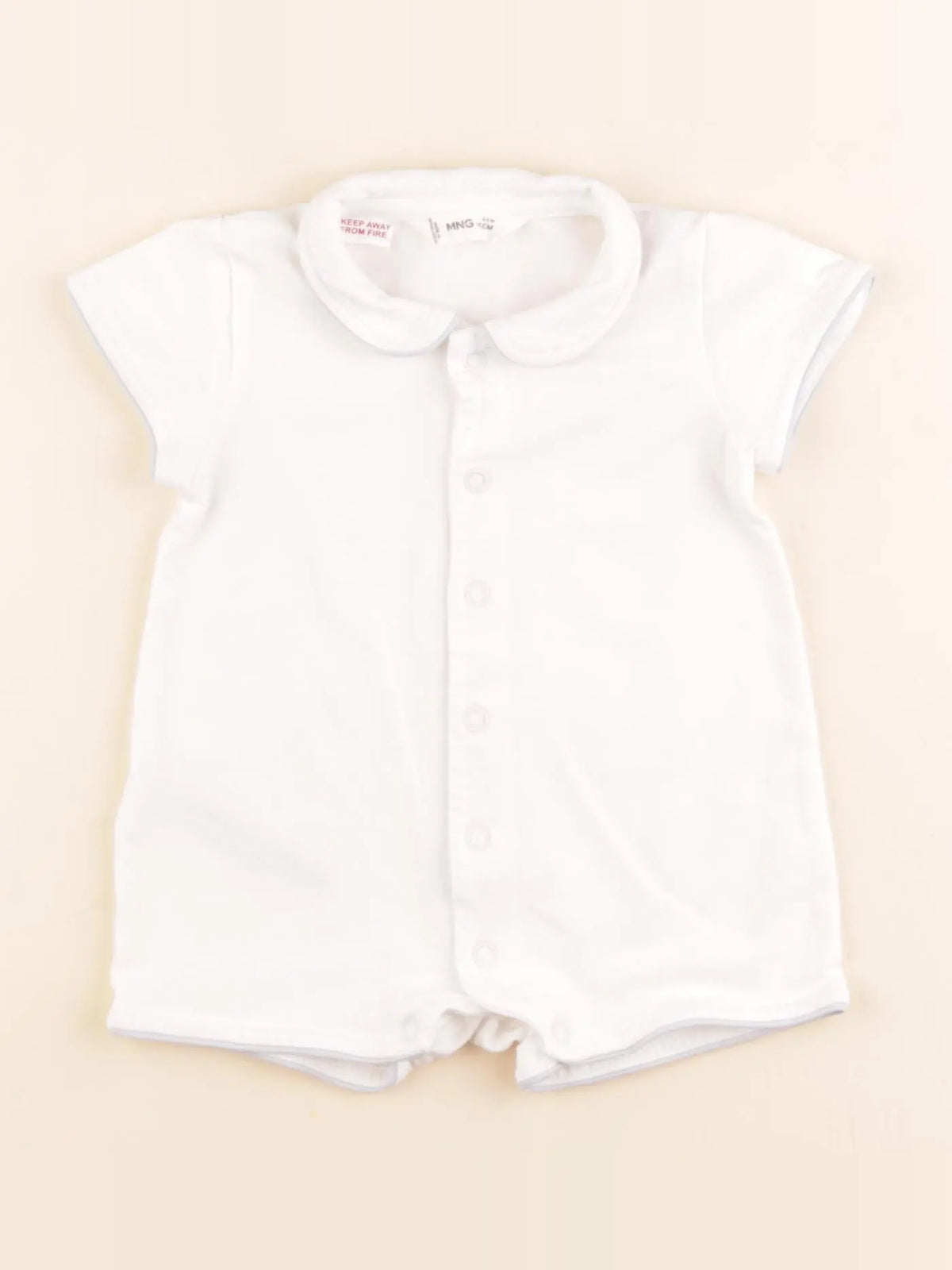 Mango - pyjama coton blanc - 1/3 mois
