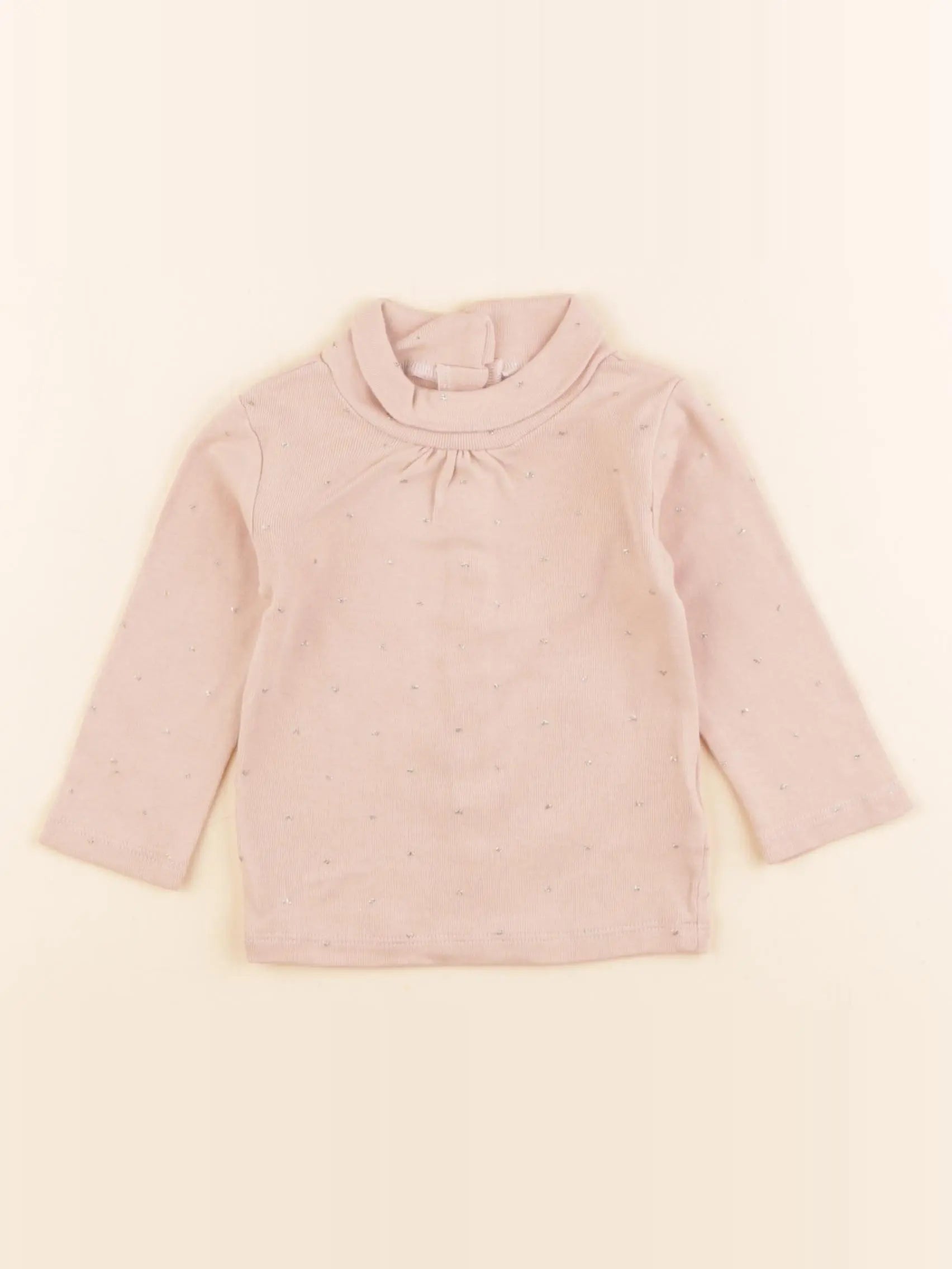 Vertbaudet - sous-pull rose, or - 6 mois