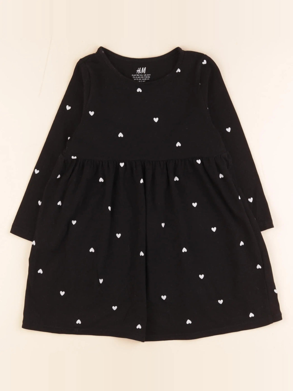 H&M - robe noir - 2/4 ans