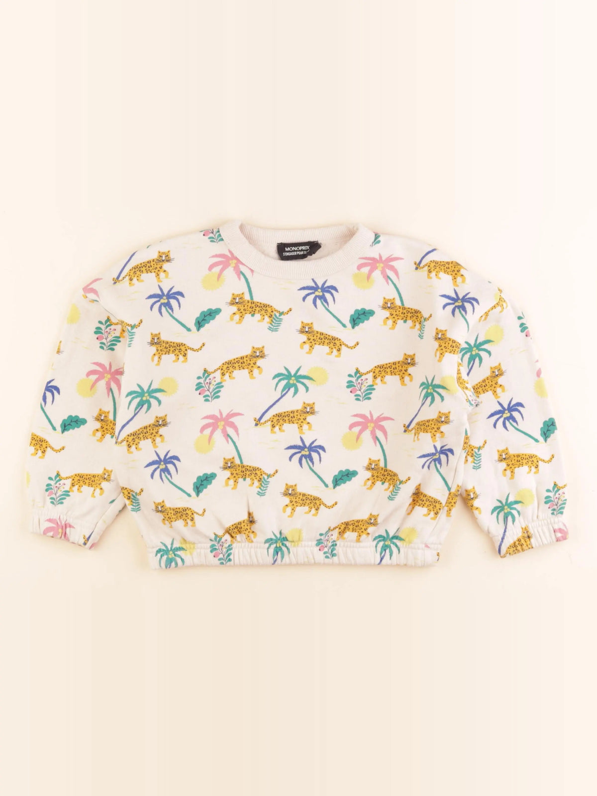 Monoprix - sweat beige - 5 ans