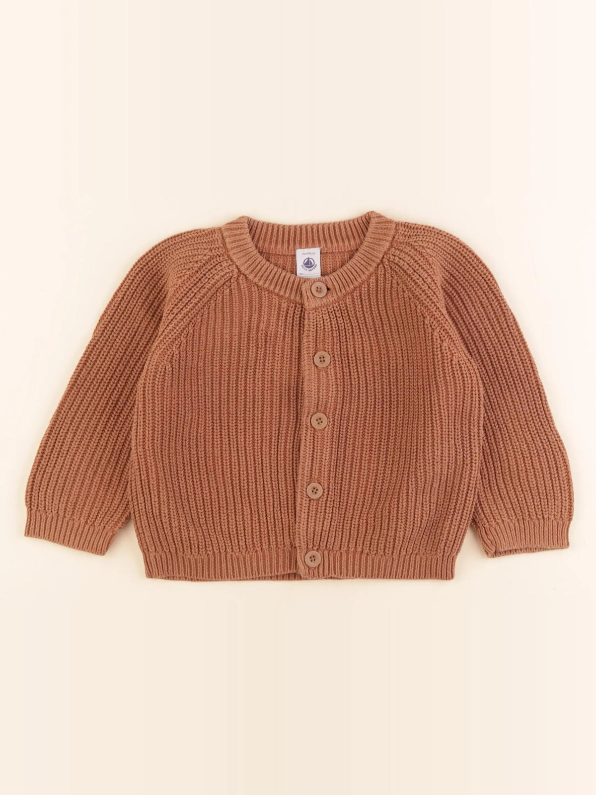 Petit Bateau - gilet marron - 24 mois