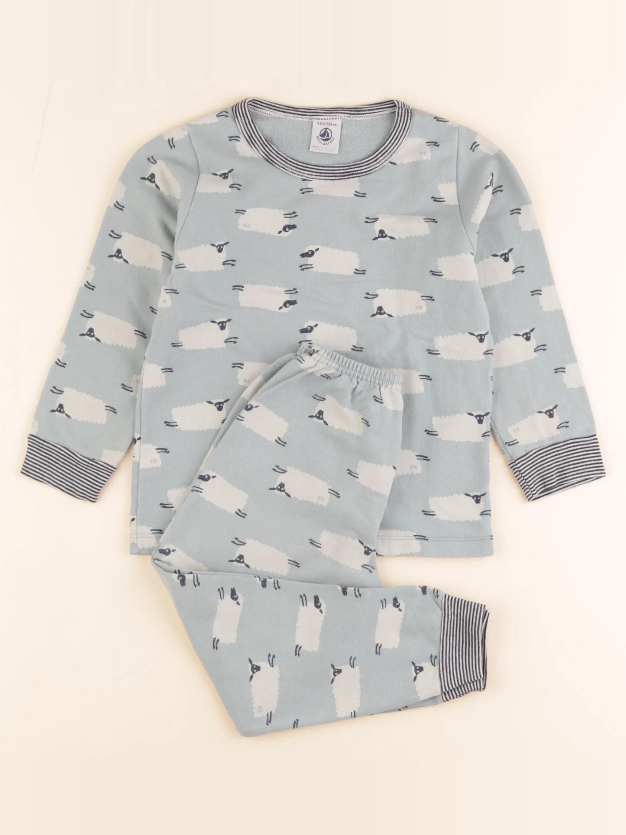 Petit Bateau - pyjama coton bleu - 4 ans